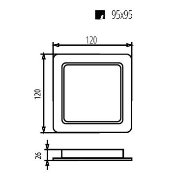 Maclean Deckenpaneel MCE373 S + MCE378 S, (1-tlg) LED-Deckenpanel plafond slim 9W Aufputzrahmen