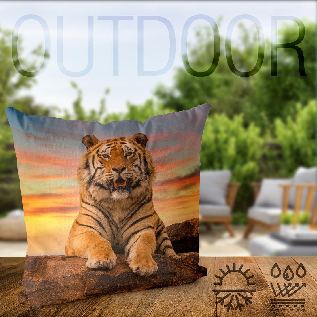 Kissenbezug Safari Tiger Katze (1 VOID Dschungel Bengalischer Raubkatze Tiger Stück), Kissenbezug, Sofa-Kissen Urwald Af