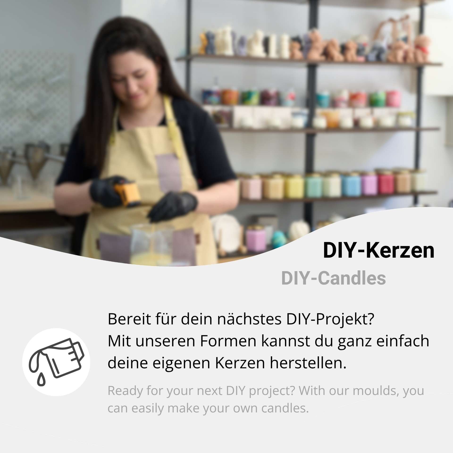 DistrEbution Silikonform Herz in Händen – detailreiche Form für romantische Kerzen, Kerzenform – Bild 5 von 5