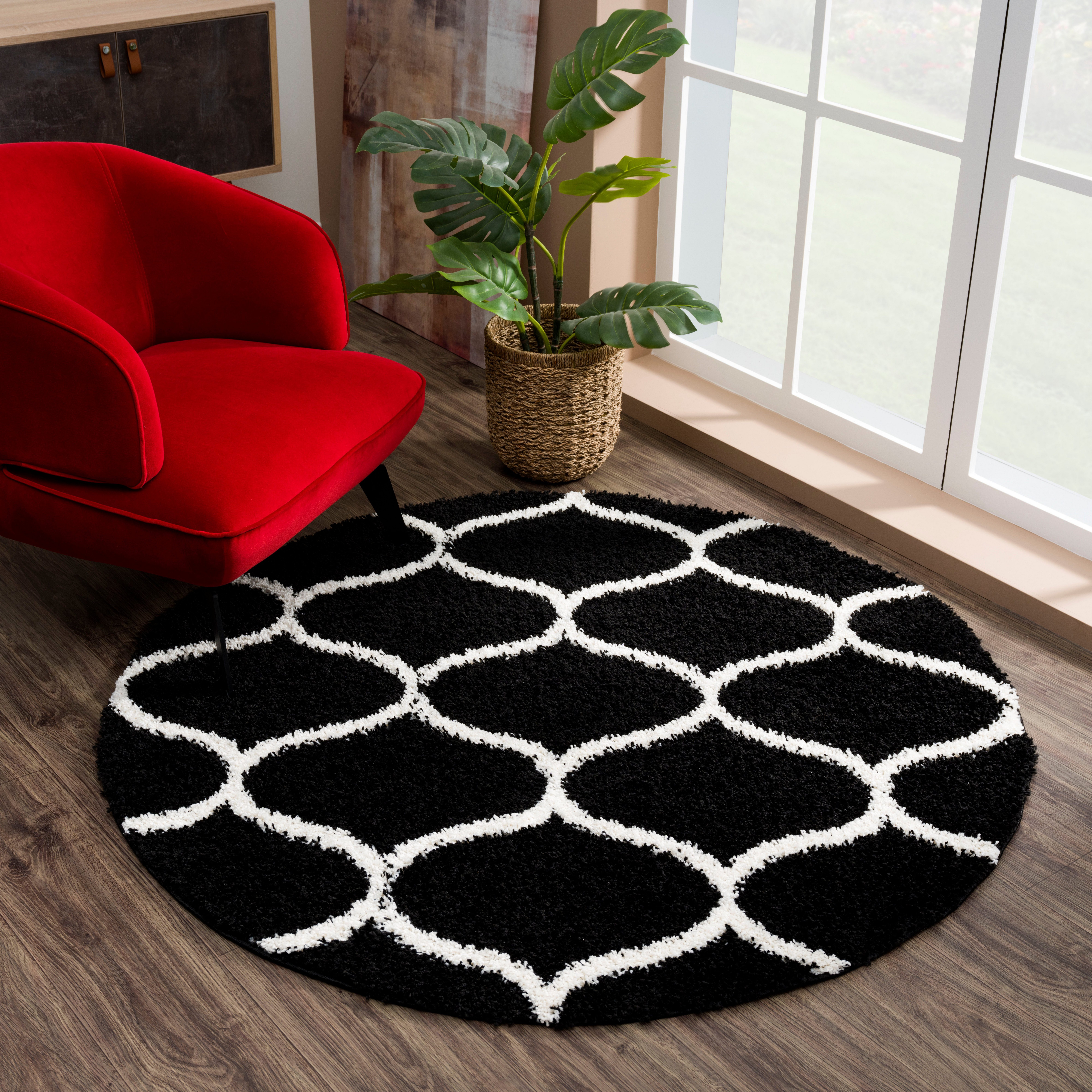 Sanat Hochflor-Teppich Madrid, auch in Rund erhältlich, rund, Höhe: 30 mm, Wohnzimmer, Langflor, Shaggy Teppich