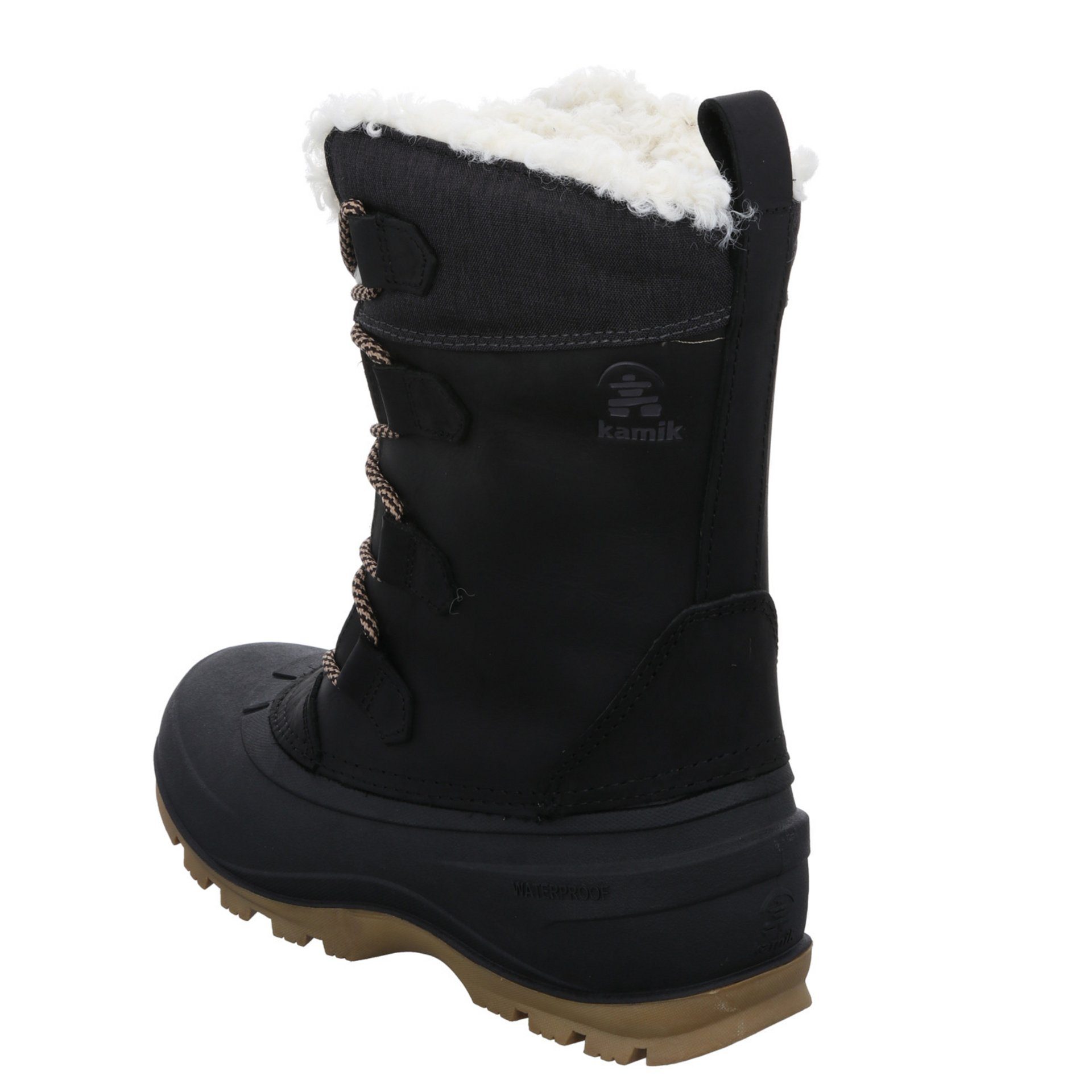 (11910130) Snowboots Kamik Snowboots Snowgem Schuhe Winterstiefel Leder-/Textilkombination Schwarz Damen
