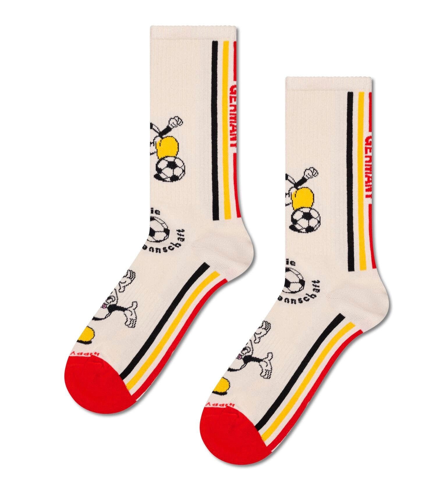 Happy Socks Socken Tagessocke Crew Team Germany Football Sneaker beige - 1 Paar