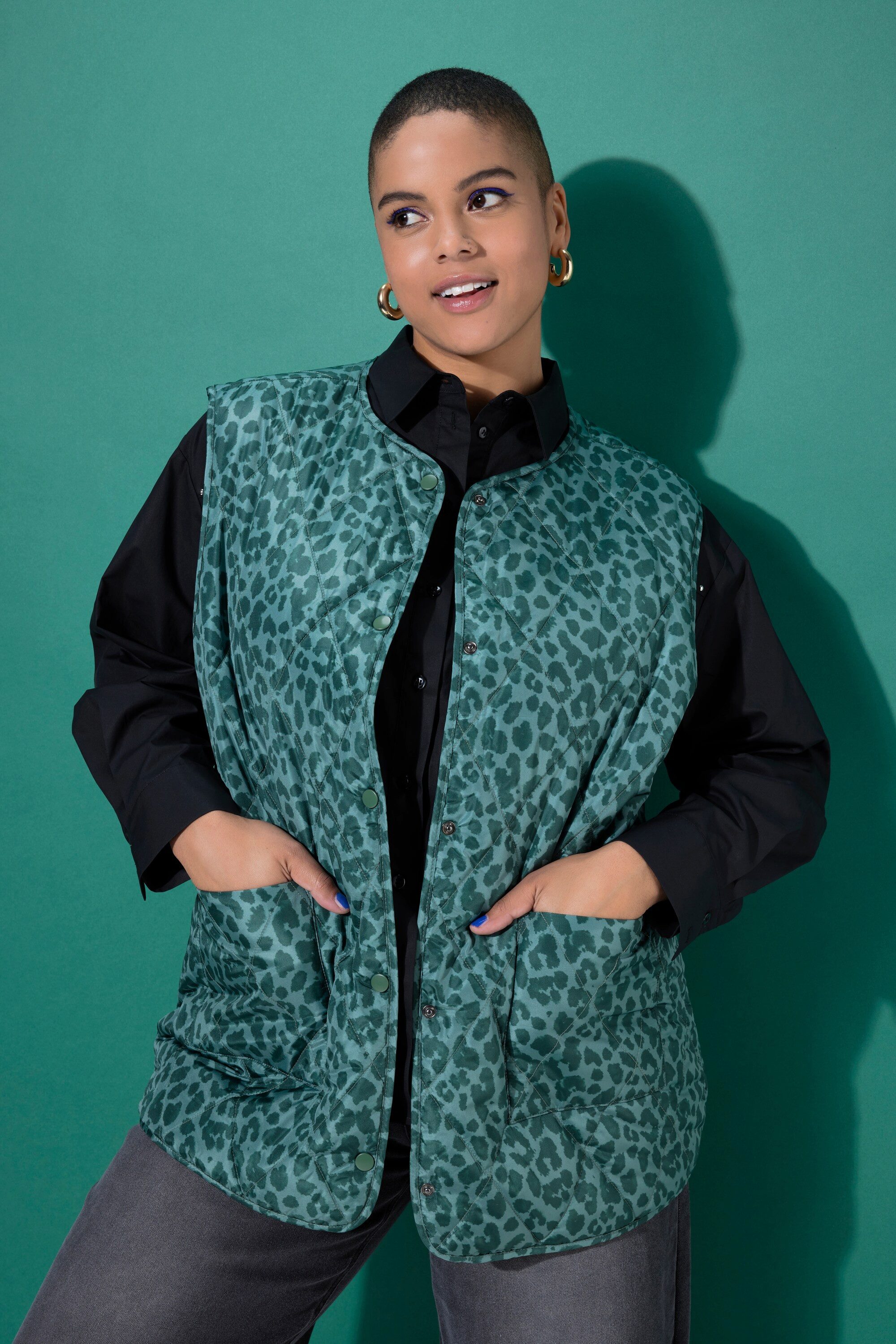 Studio Untold Steppweste Steppweste Oversize Shape Lightstepp Leo