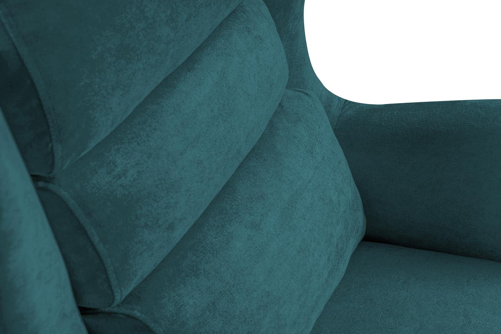 (Loungesessel (mono Atlas Sessel Velvetstoff), Polstersessel Beautysofa für oder 238) Relaxsessel Wenge) aus Wohnzimmer, (Buche Holzbeine mit Grün