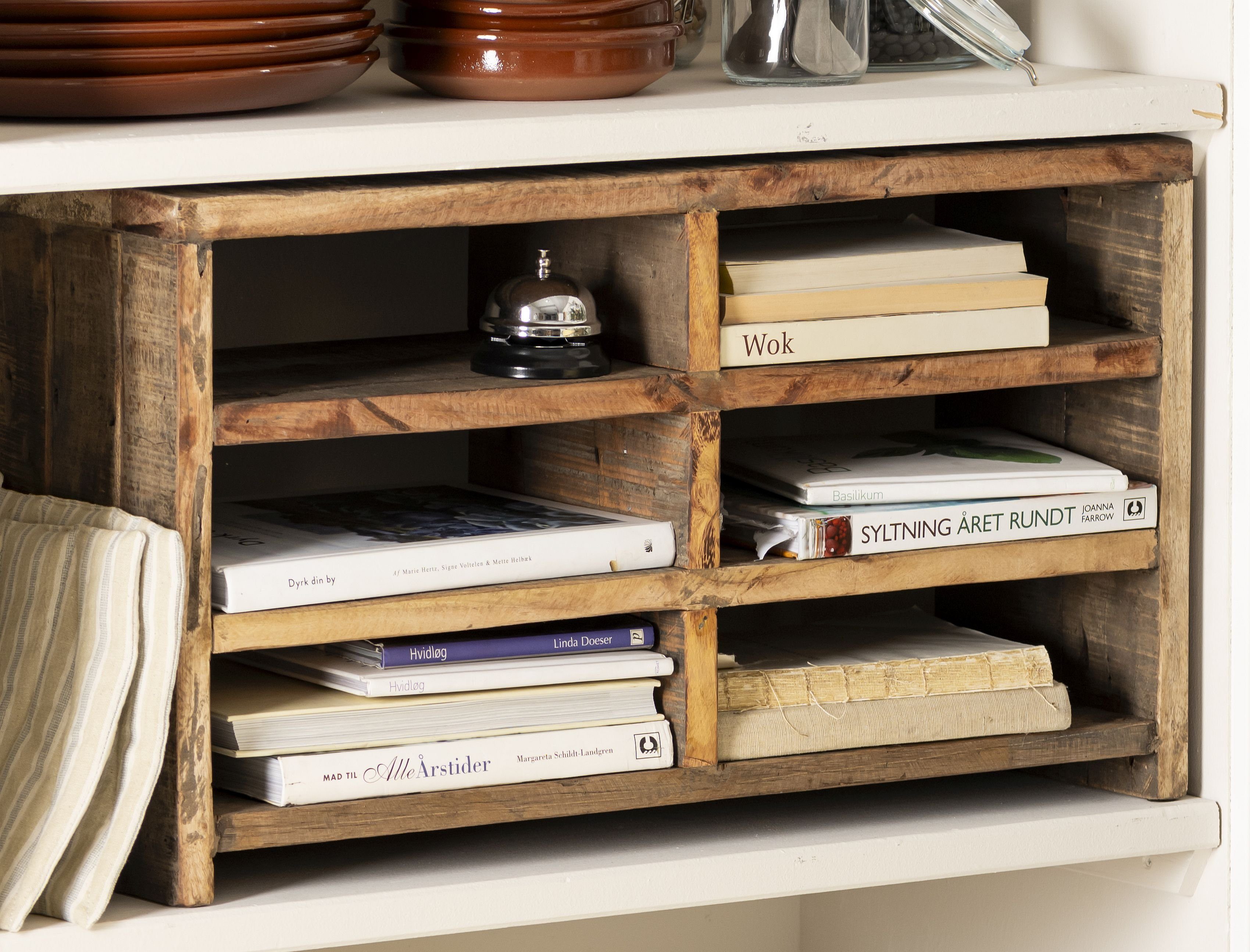 Ib Laursen Zubehöraufbewahrungsständer Ib Laursen - Display Regal Ablage Holz Unika 6 Fächer H36xL64xB21cm