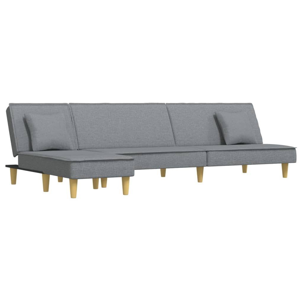 cm Sofa in vidaXL L-Form Schlafsofa Stoff 255x140x70 Hellgrau