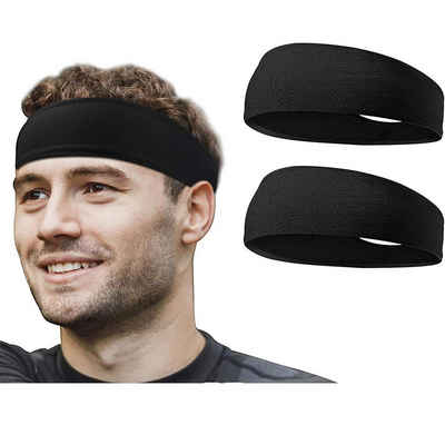 SOTOR Stirnband Sport Stirnband,Unisex Headband,Elastisches Schweißableitendes (2-St., für Damen und Herren) Schweißband Stirnband für Männer Frauen-Tennis,Laufen,Crossfit,Fitness