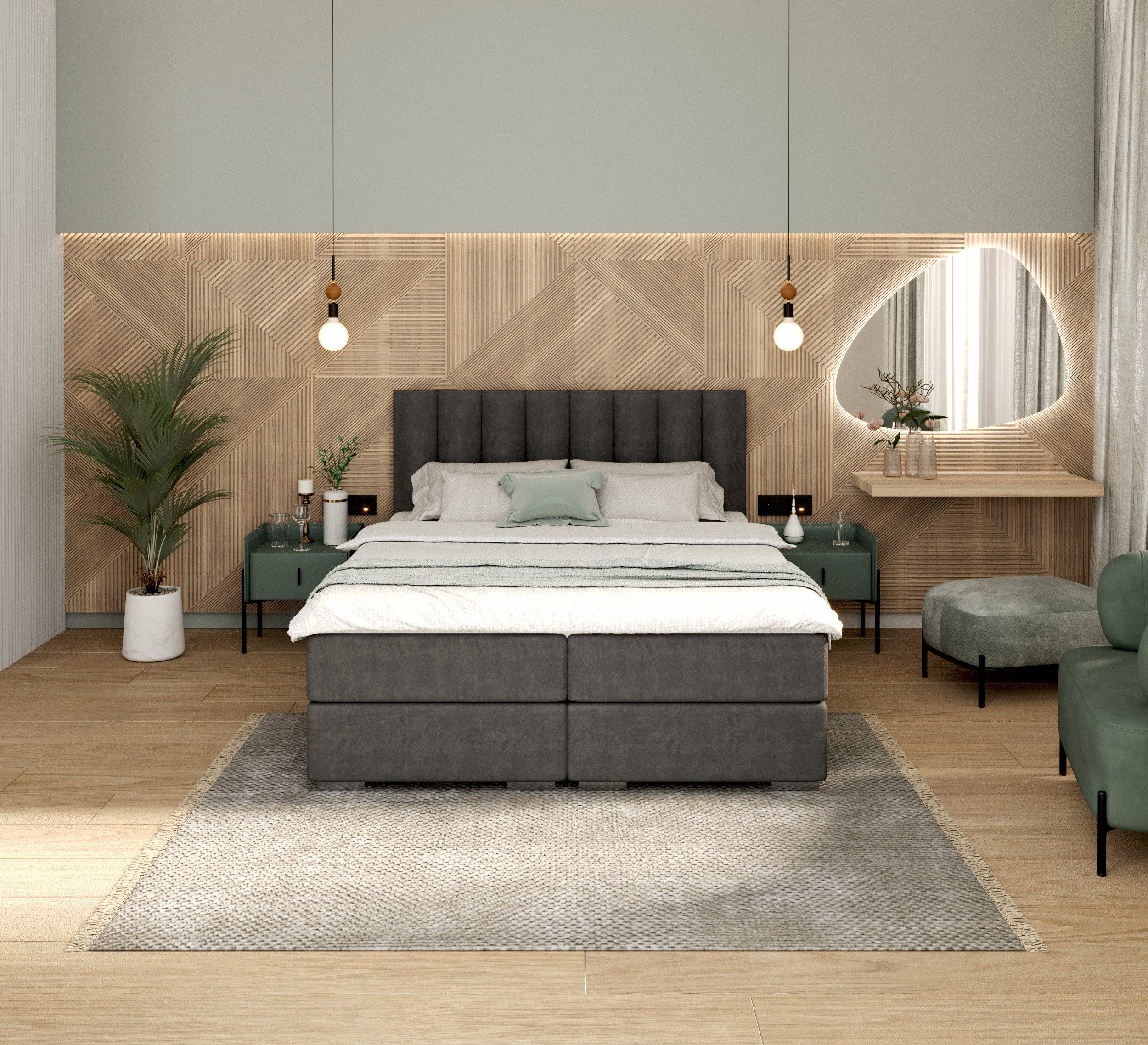 FDM Boxspringbett Polsterbett Stauraumbett Springbett 140x200, günstig online kaufen