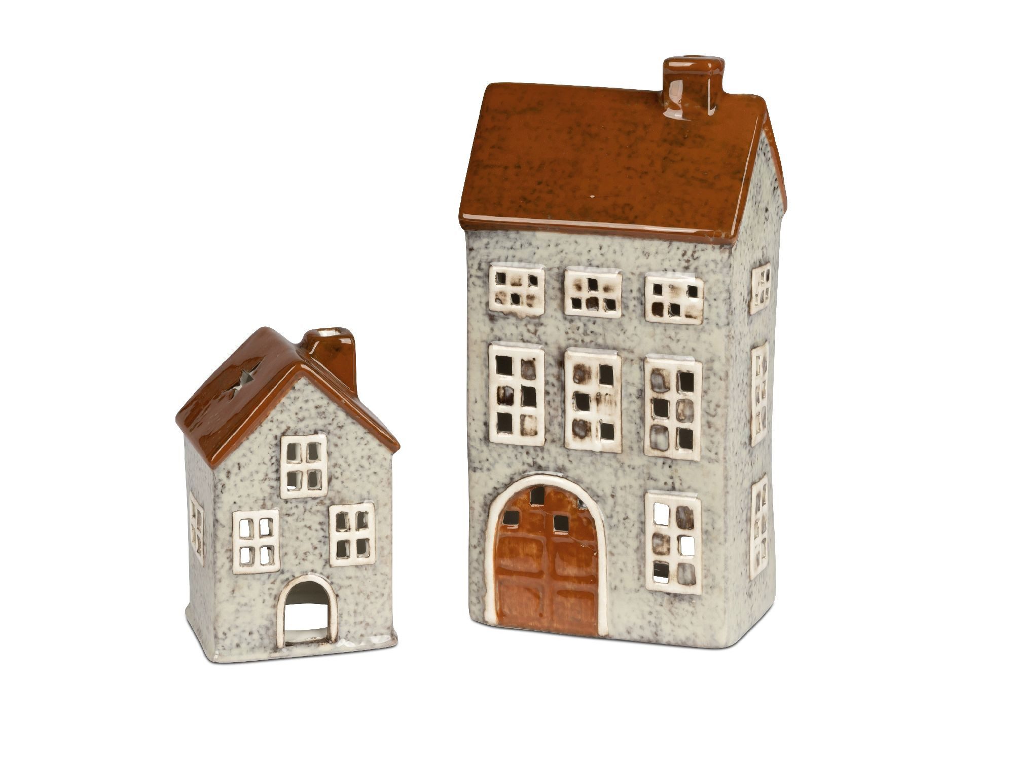 formano Teelichthalter Häuser, Farbe: Grau, Motiv: Haus günstig online kaufen