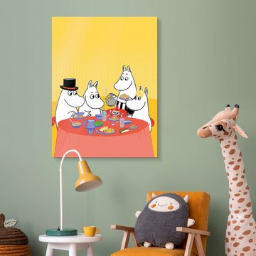 Posterlounge Acrylglasbild Moomin, Mumins am Tisch, Kinderzimmer Illustration