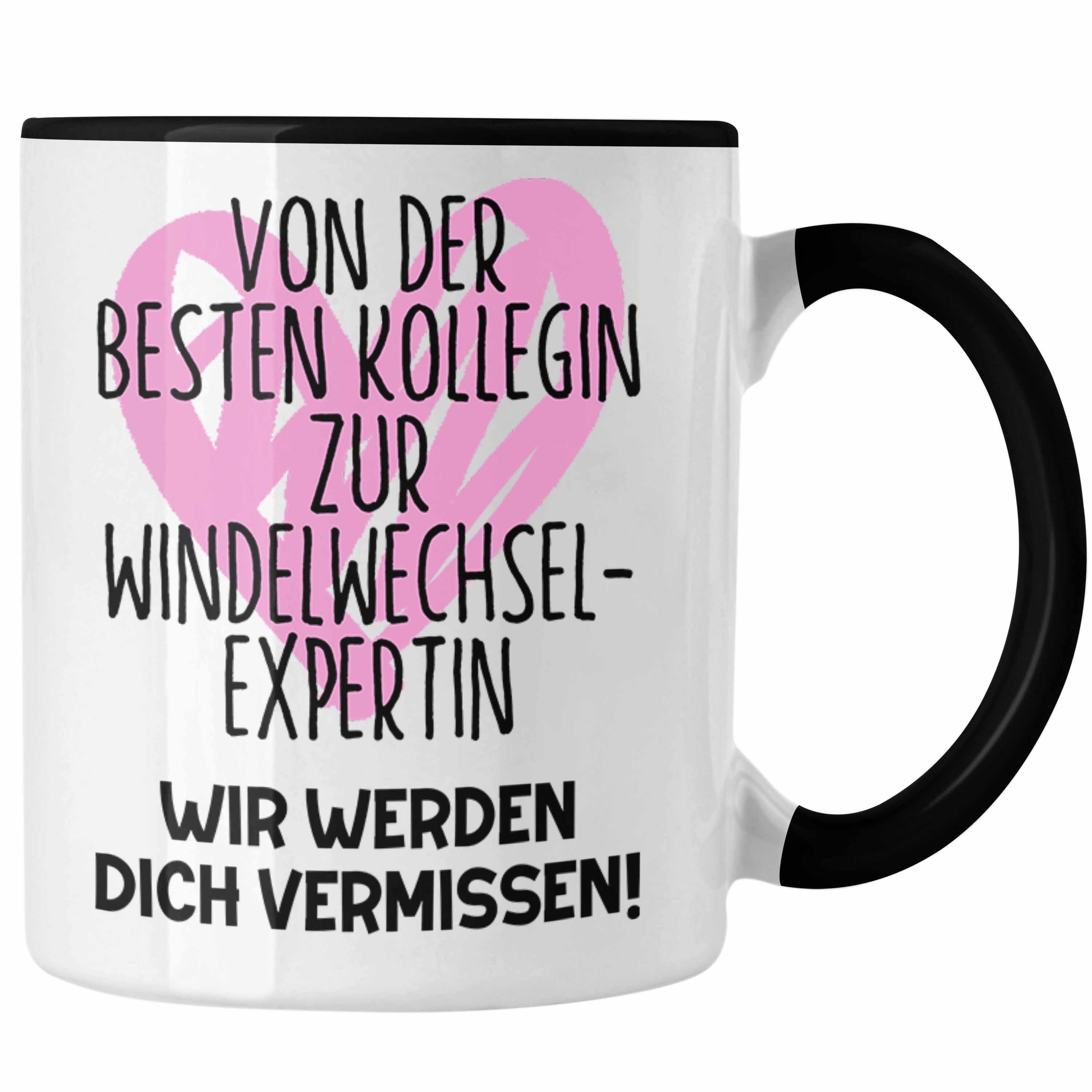 Trendation Tasse Mutterschutz Geschenk Kollegin Tasse Abschied Werdende Mama Abschieds Schwarz