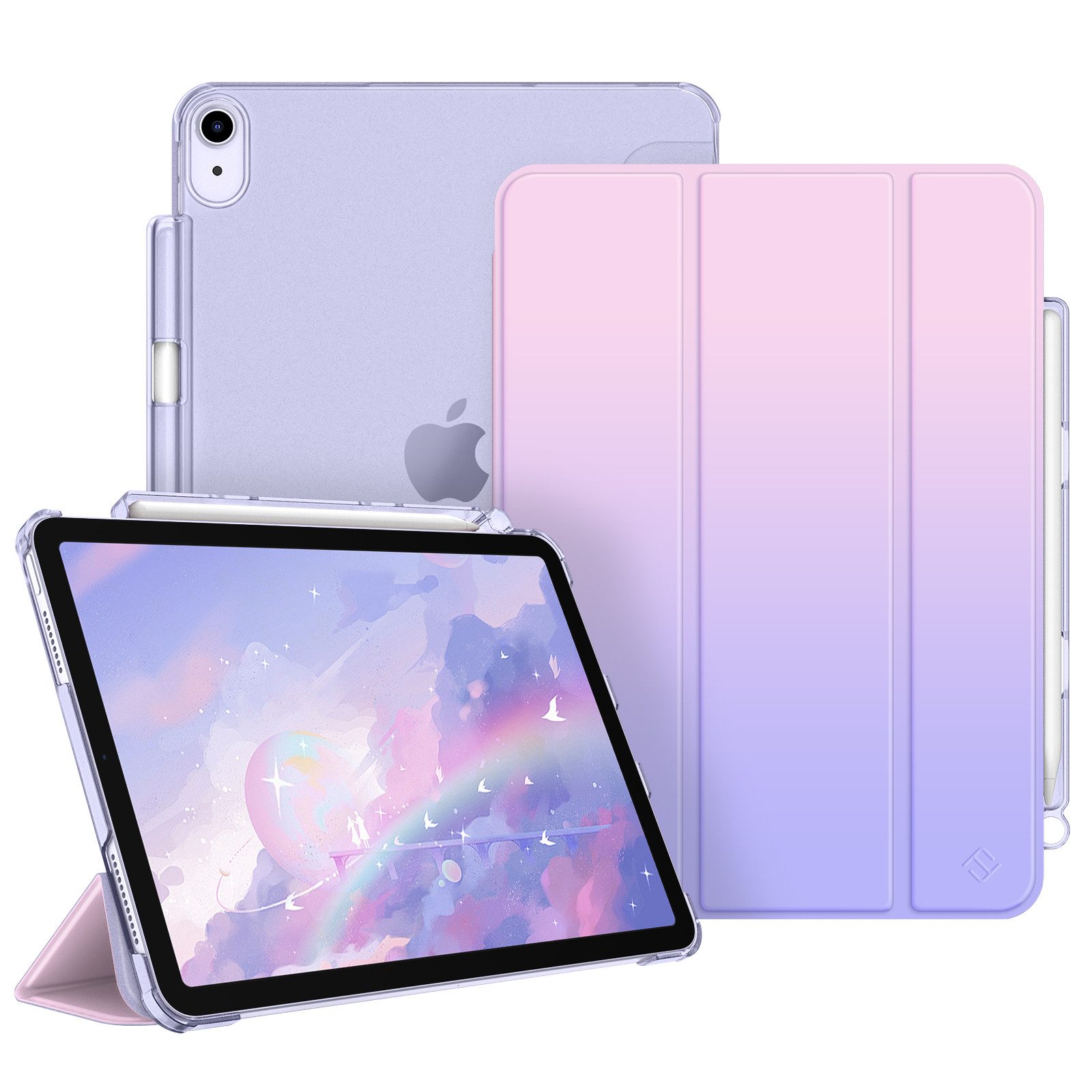Fintie Tablet-Hülle für iPad Air 11'' M4/M3/M2(2026/2025/2024), iPad Air 5/4 Gen 2022/2020 10.9 Zoll, mit Stifthalter, ultradünne leichte Hülle mit transparenter Rückseite