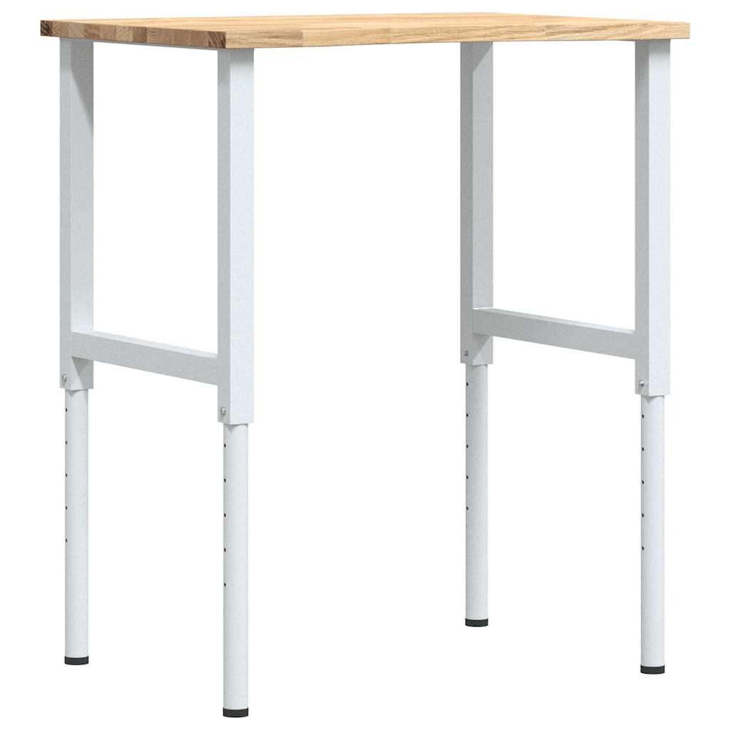 vidaXL Werkbank Werkbank 80x60x(71,5-98) cm Massivholz Eiche, (1-tlg)