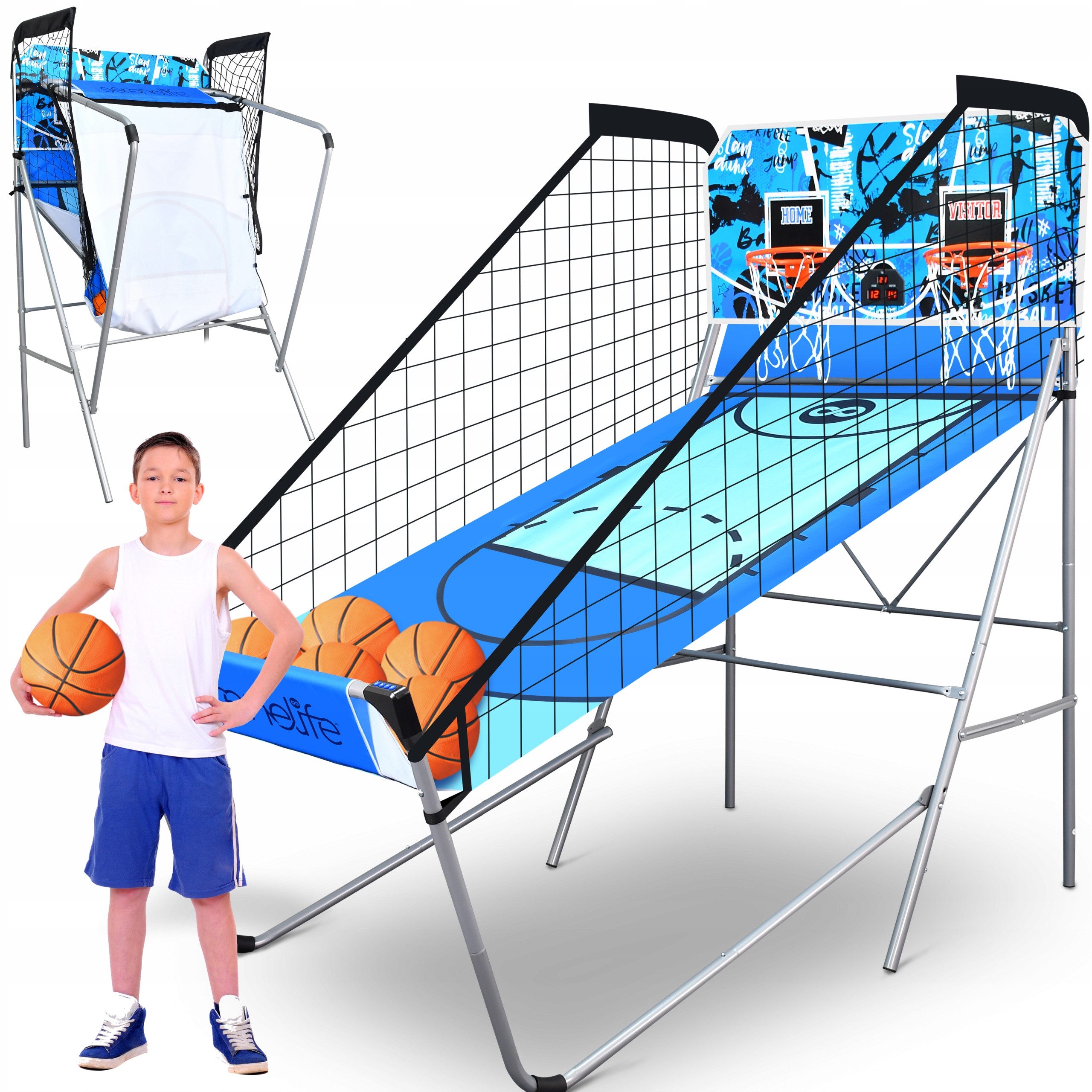Basketballkorb Kinder-Basketballkorb, Klappbarer Einzel/Doppel-Basketballkorb
