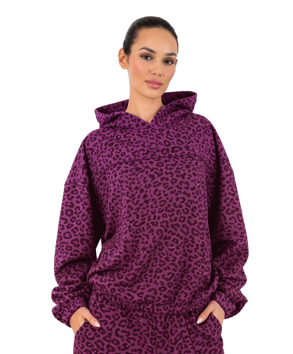 Smilodox Hoodie Siara, Oversize Leo-Print, Kapuzenpullover mit Kordelzug, S günstig online kaufen