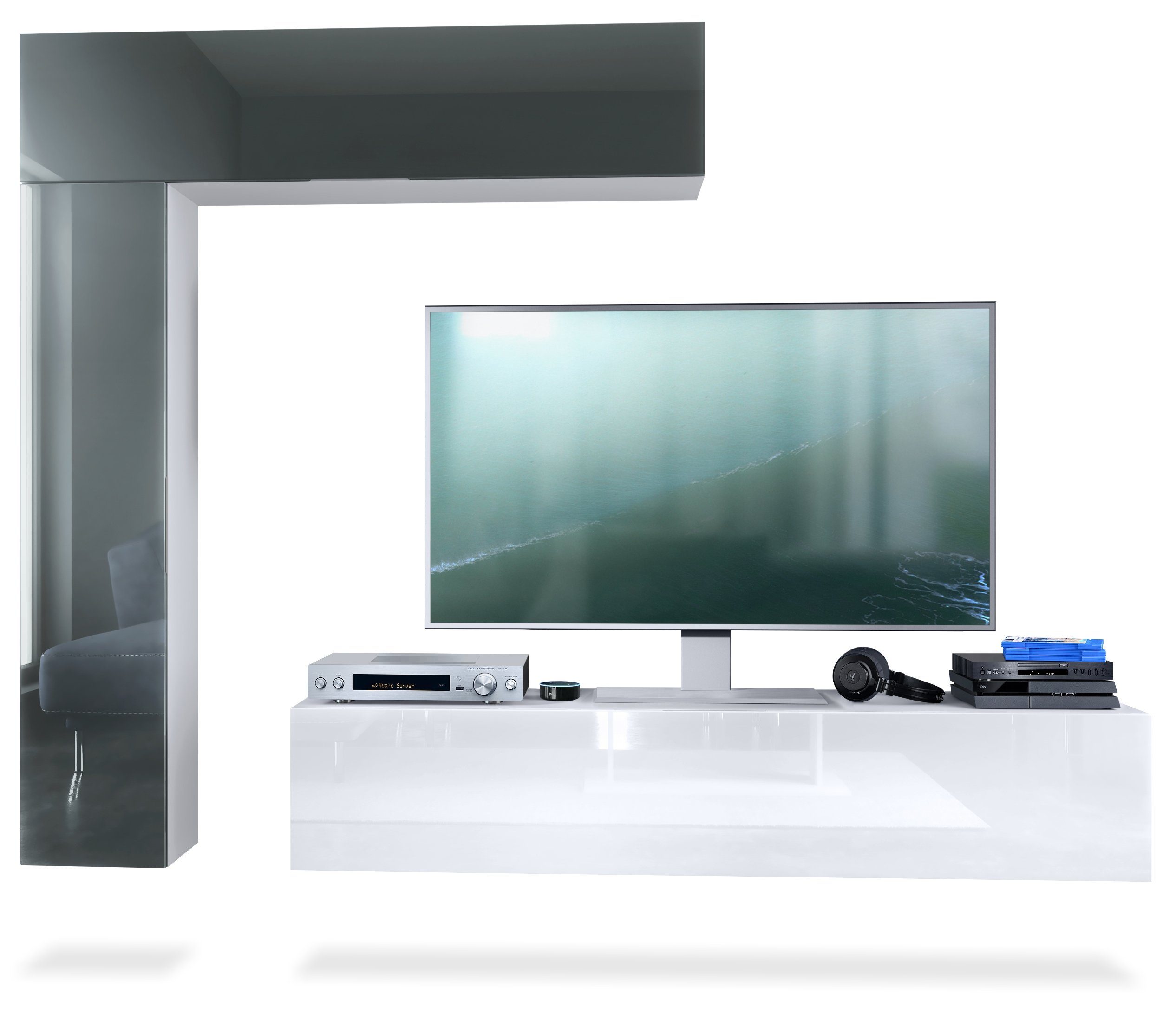 Fronten in Grau Hochglanz