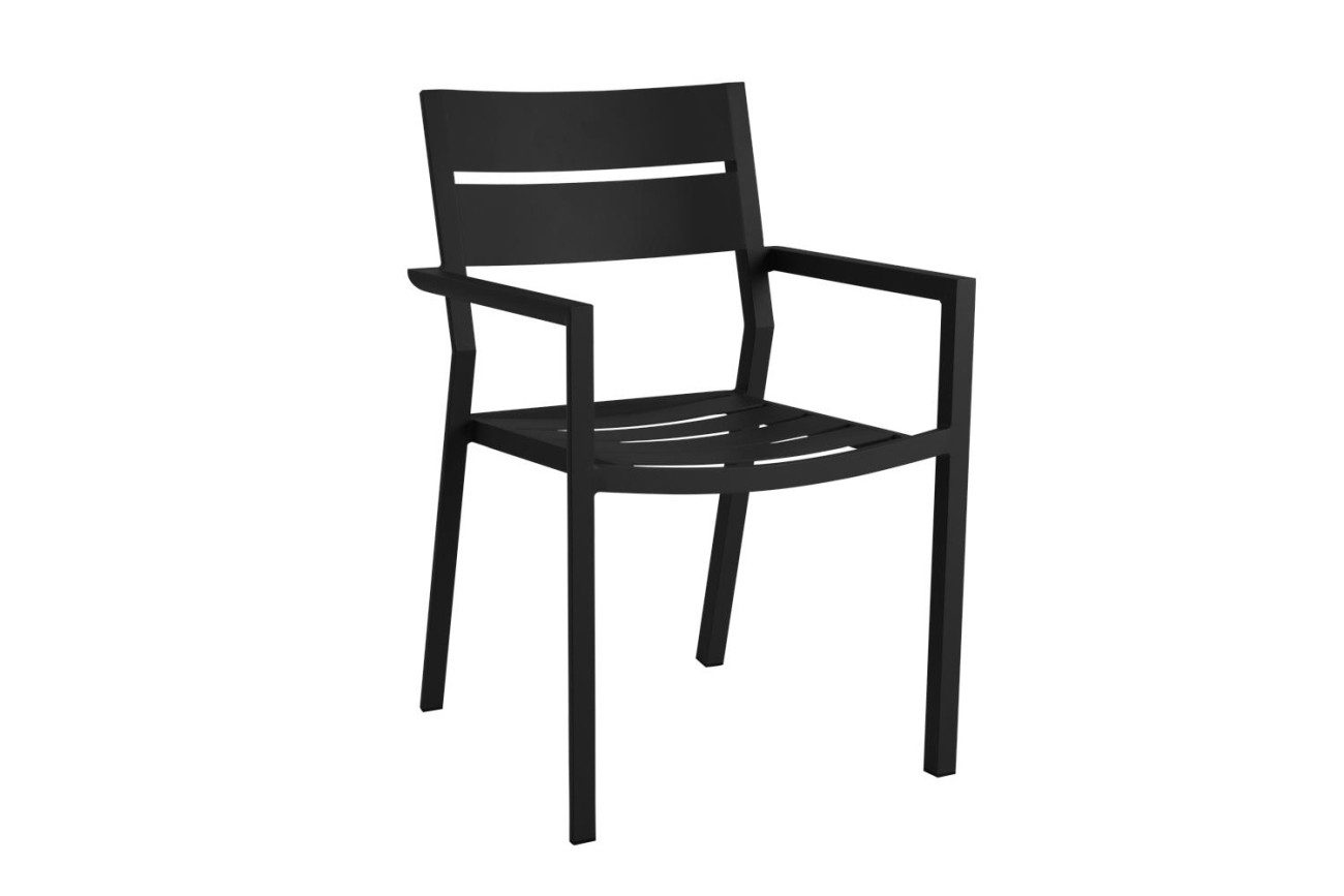 Brafab Gartenstuhl Delia mit Armlehne, Schwarz