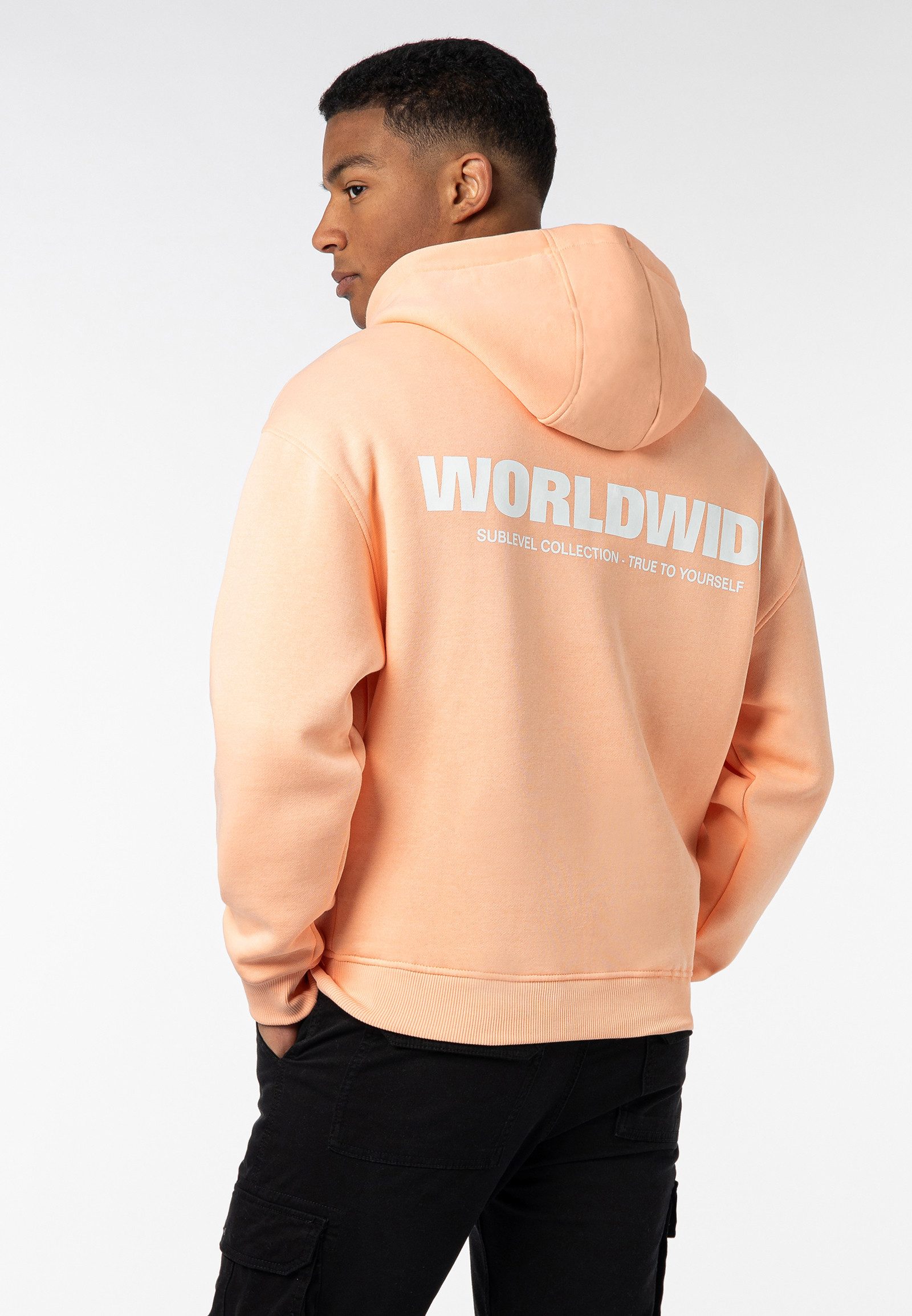 SUBLEVEL Hoodie Herren Kapuzenpullover Worldwide Print günstig online kaufen
