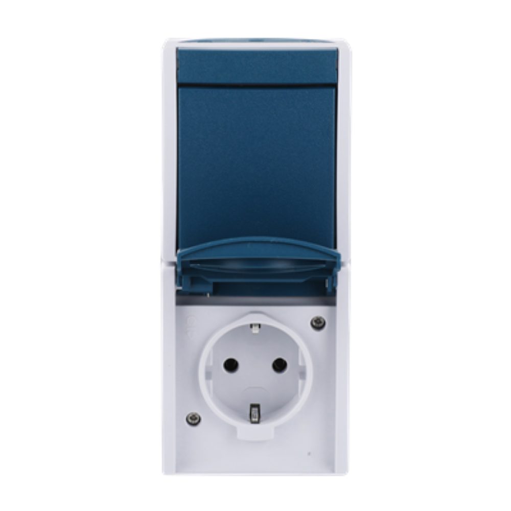 Busch-Jaeger Steckdose SCHUKO© mit Wippschalter Aus- u. Wechselschaltung 2601/6/20 EW-53, Wippschalter