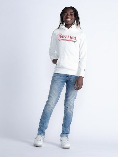 Petrol Kapuzensweatshirt dusty Industries white