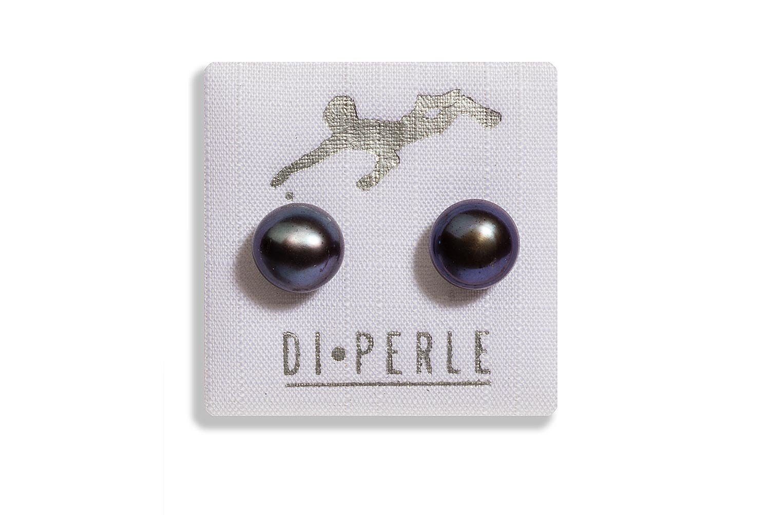 DI PERLE Paar Ohrstecker Damen Perlenschmuck 925 Silber Süsswasser Perlen Ohrstecker, Damen Perlenschmuck