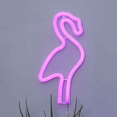 click-licht LED Wandleuchte »LED Wandleuchte Neonlight, rosa Flamingo«, keine Angabe, Leuchtmittel enthalten: Ja, fest verbaut, LED, warmweiss