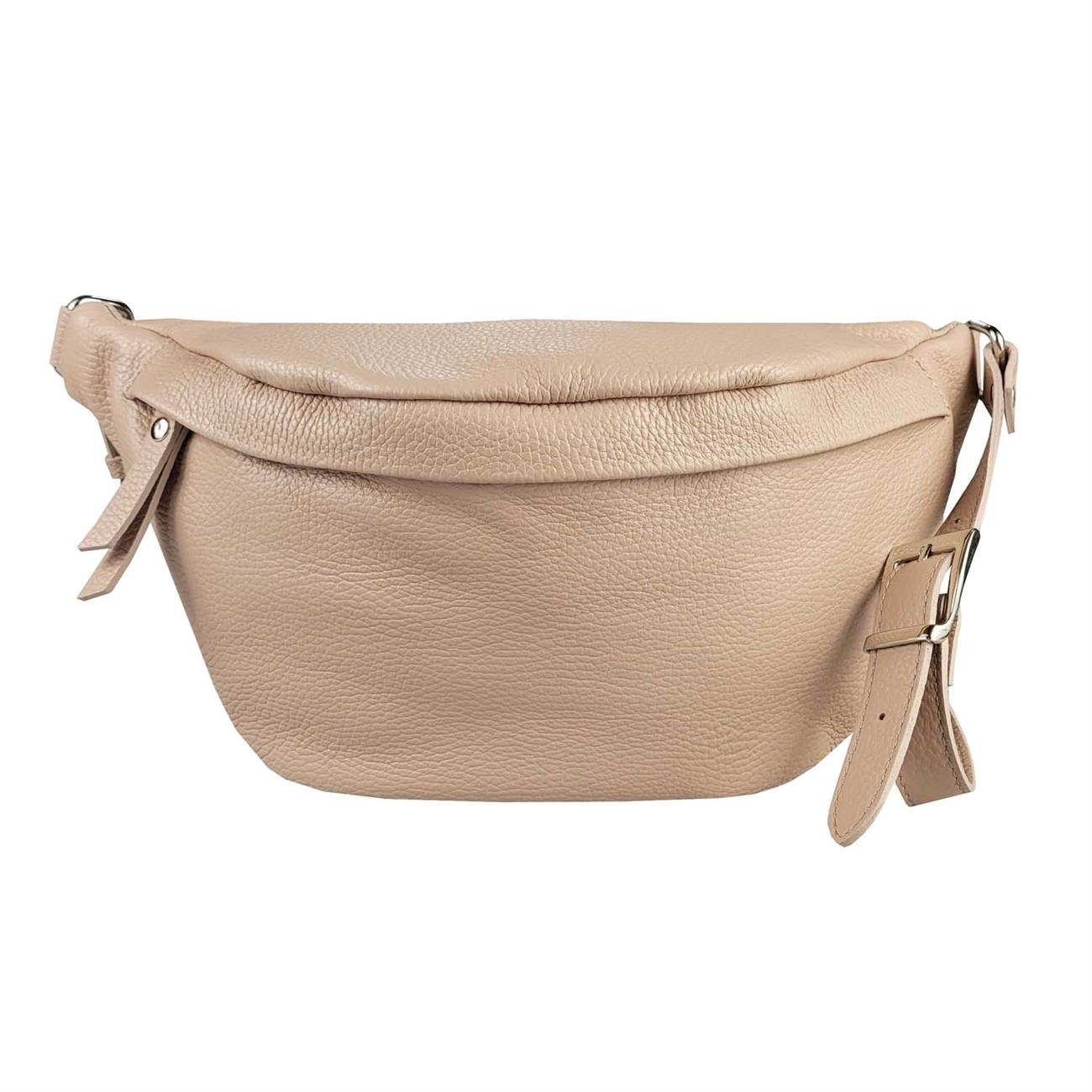ITALYSHOP24 Bauchtasche Damen Leder Gürteltasche Hüfttasche CrossBody Brusttasche, als Schultertasche, Bodybag, Umhängetasche tragbar