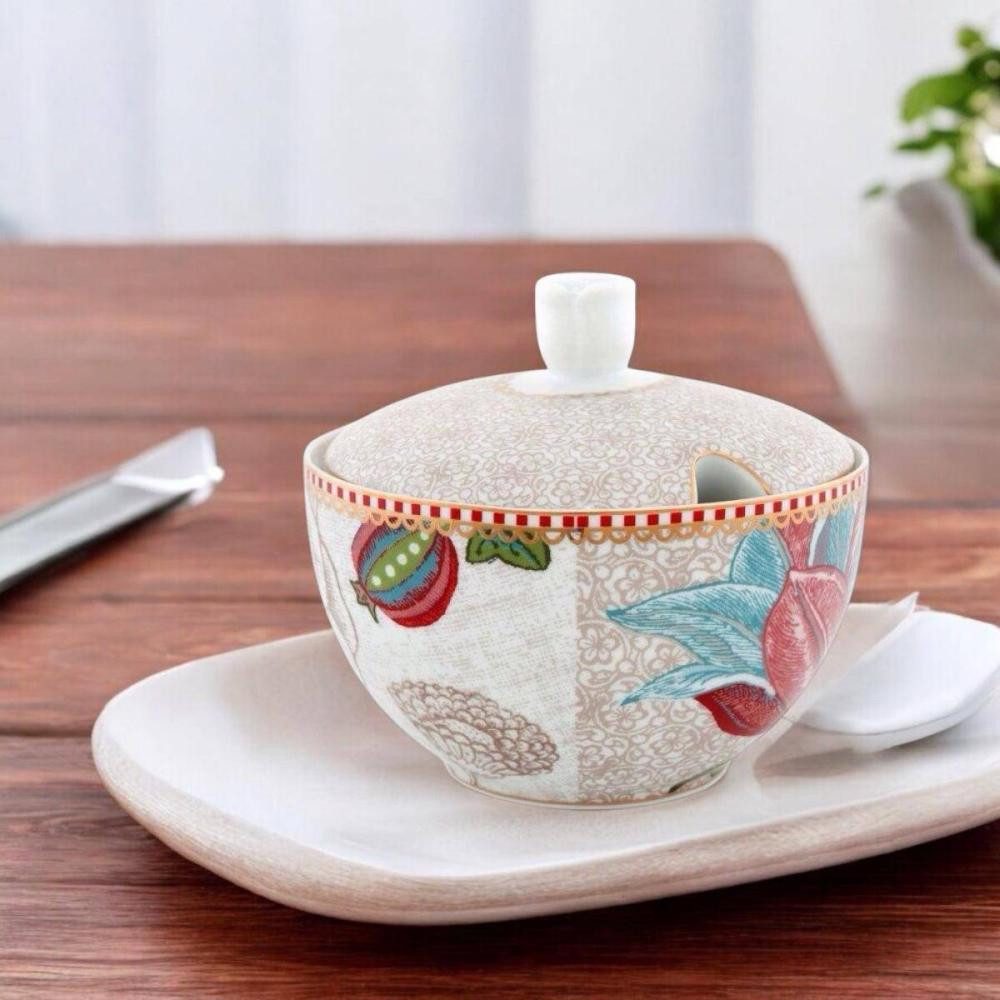 Essenza Zuckerdose Sugar Bowl Spring to Life Off White von Pip Studio, 100% Porzellan