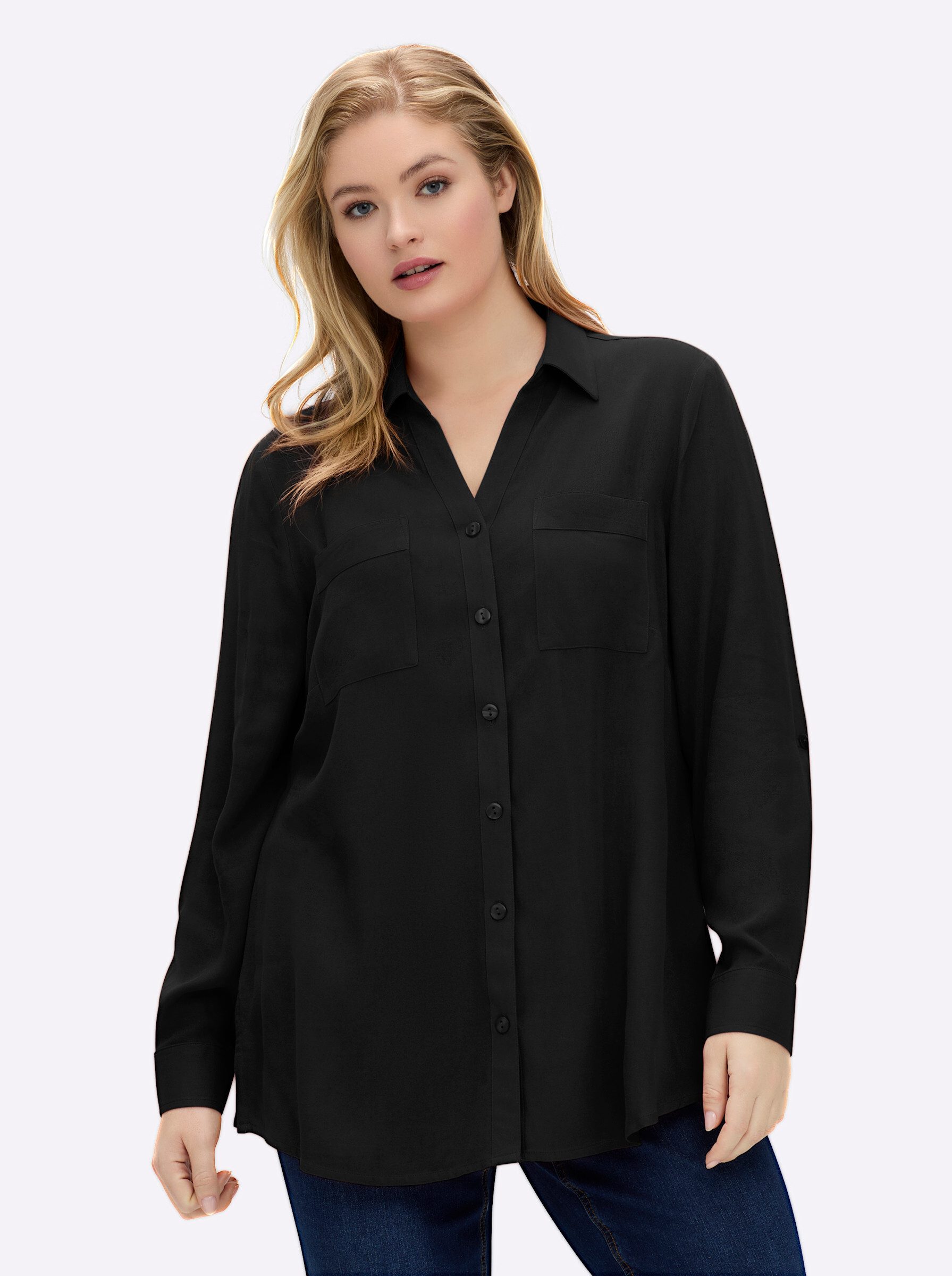 Sheego Klassische Bluse Hemdbluse günstig online kaufen