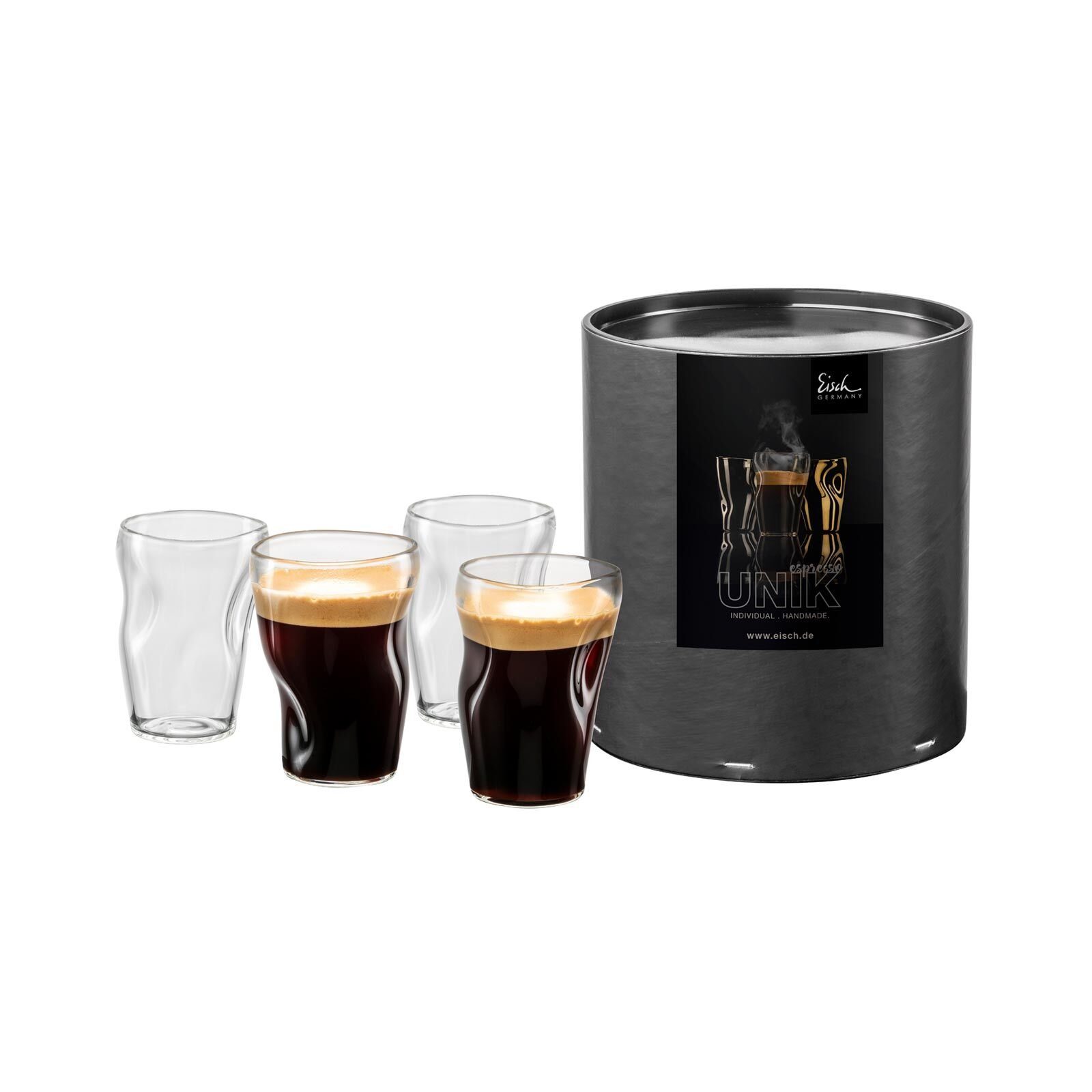 Eisch Espressoglas Unik Espressogläser 100 ml 4er Set, Glas