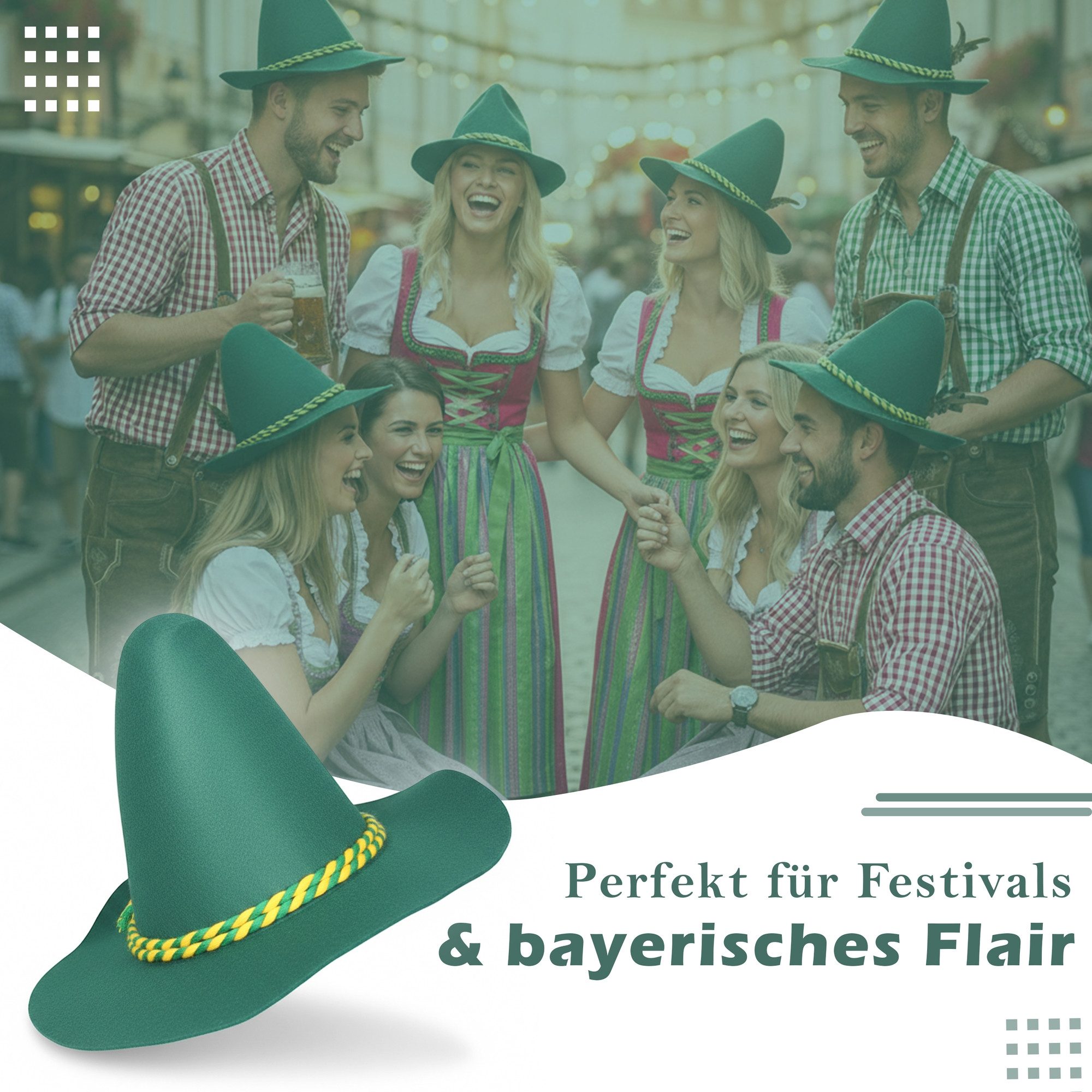 German Wear Trachtenhut HUT3 Trachtenhut Filzhut Sepplhut Oktoberfest