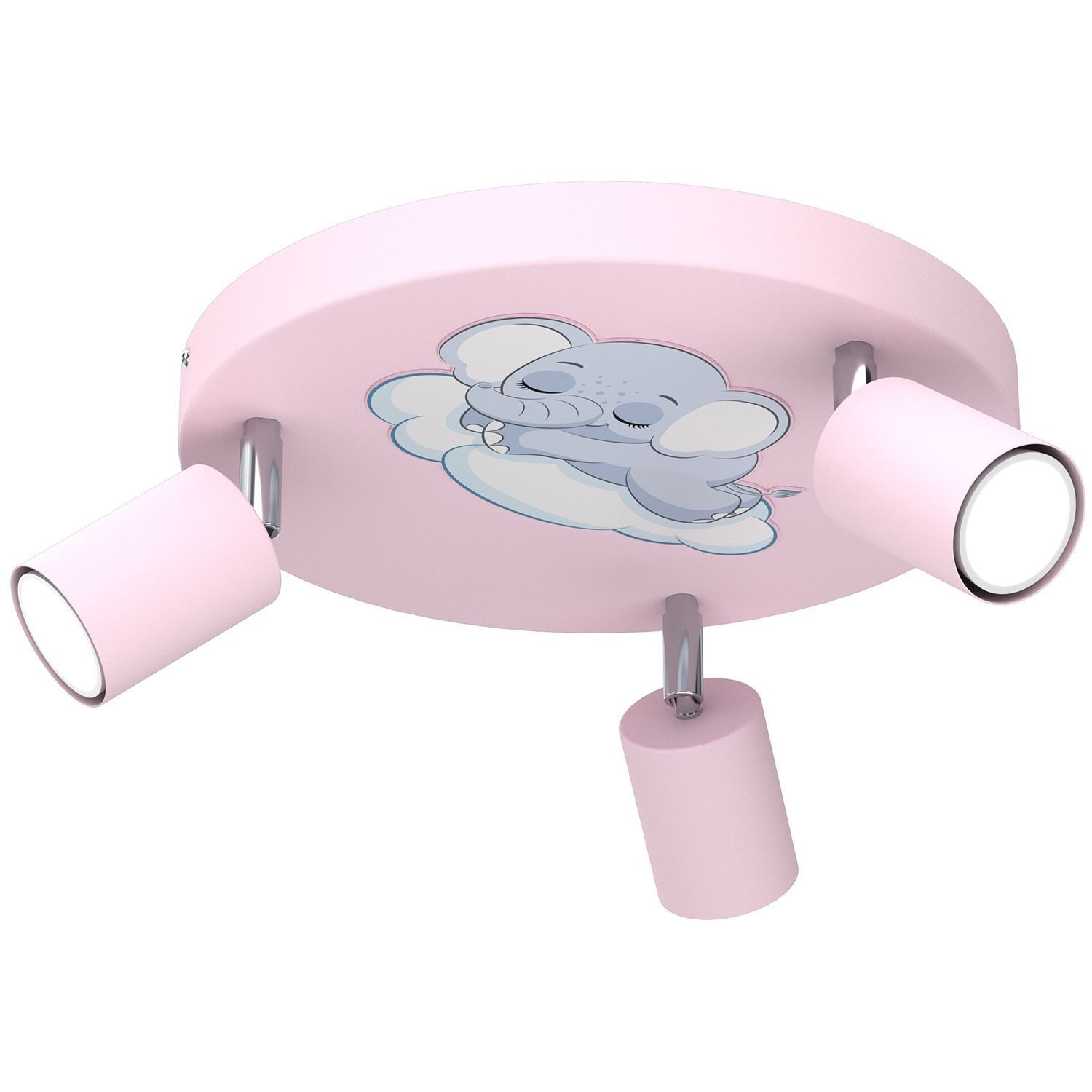 Licht-Erlebnisse Deckenstrahler PINIK, ohne Leuchtmittel, Metall Metall GU10 verstellbar Pink 3-flammig rund Modern
