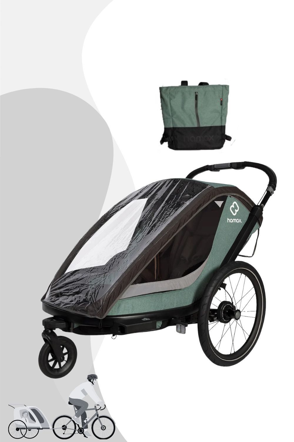 Hamax Fahrradkinderanhänger Cocoon Kinderfahrradanhänger für 1 Kind