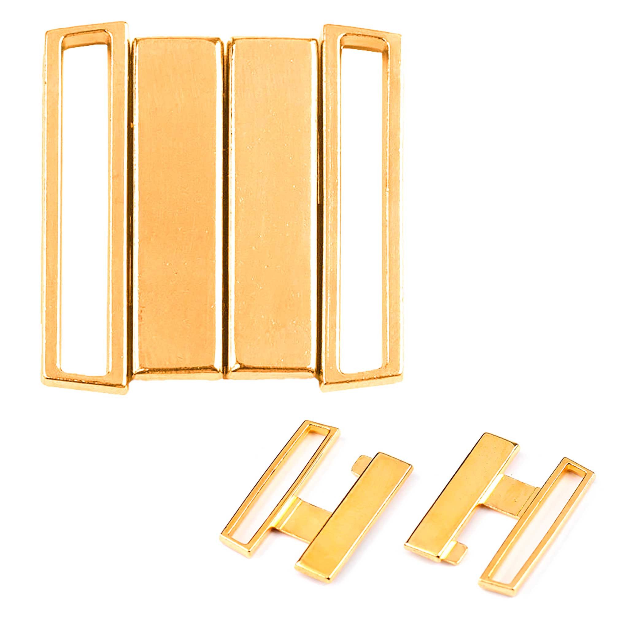 maDDma BH-Träger-Clips 1 Paar Bikiniverschlüsse Metall 25mm Bikini BH Dessous, gold