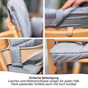 LaLoona Hochstuhlauflage beschichtet - Grau, Sitzauflage Hochstuhl Kissen für Stokke Tripp Trapp - Sitzkissen