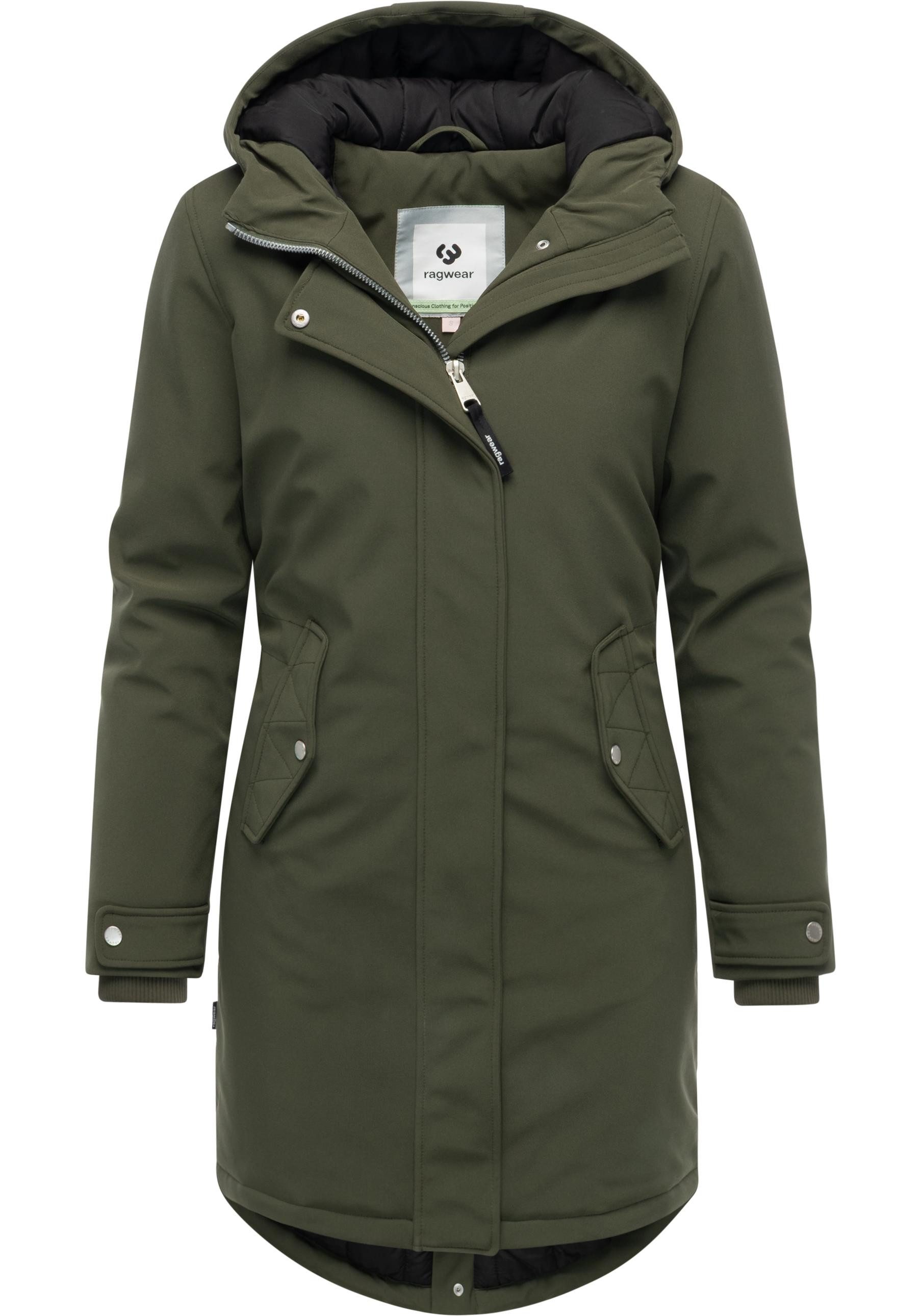 Ragwear Softshellmantel Itiga Wasserdichter Übergangsmantel mit Taillenzugband