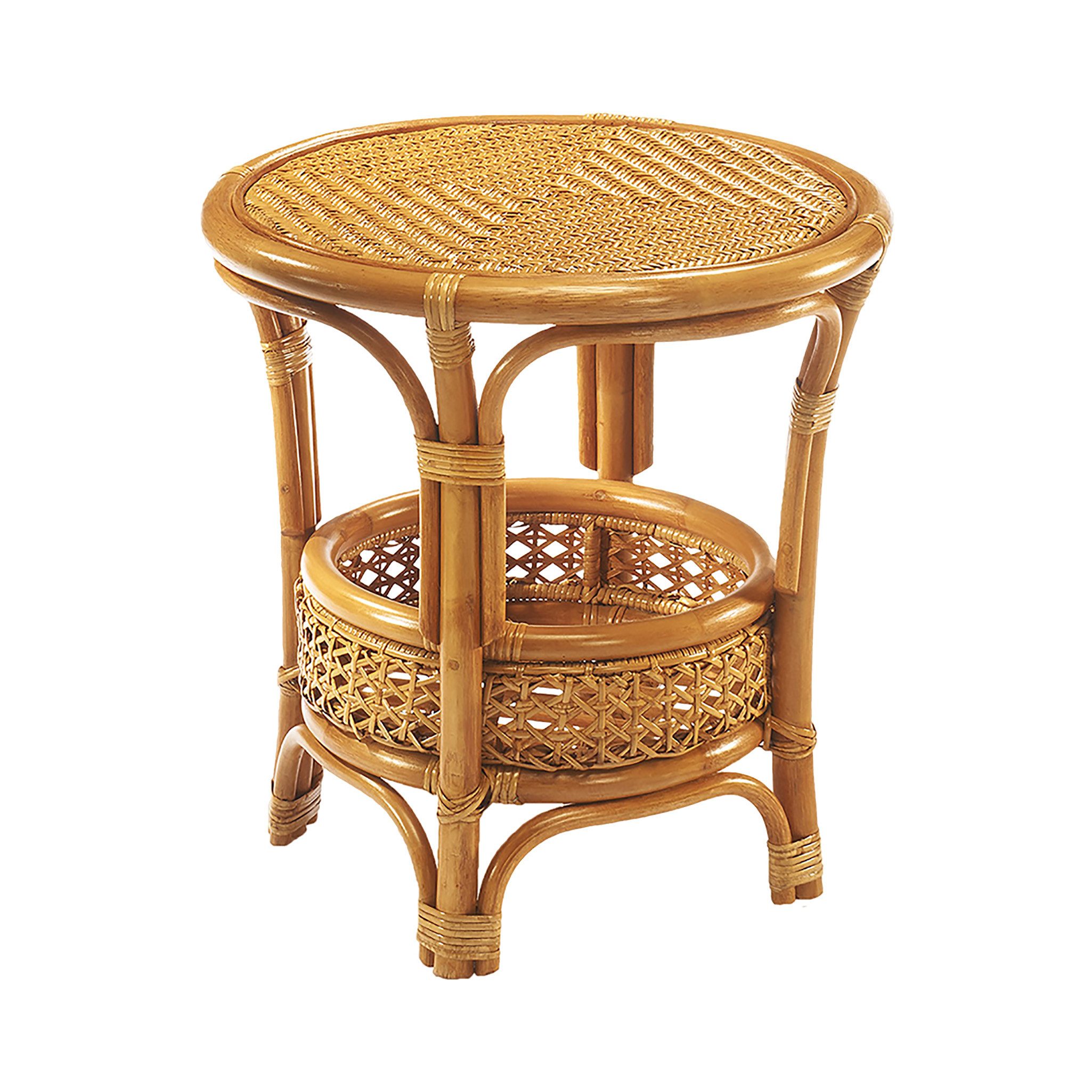 Kobolo Beistelltisch Tisch Ablagetisch NIMES aus Rattan (mit Ablagekorb, 1- günstig online kaufen