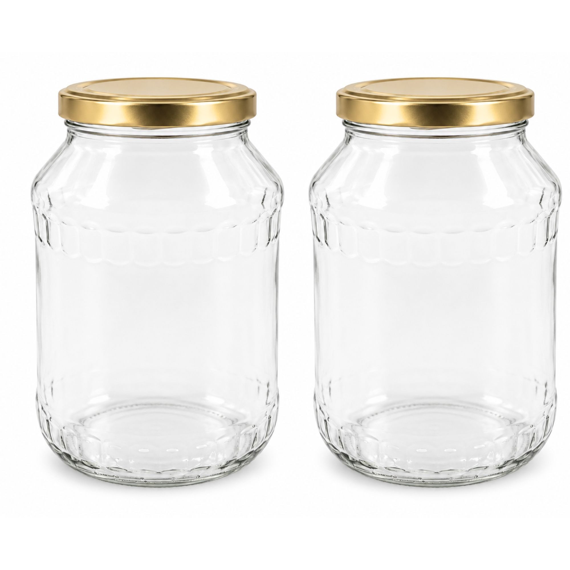 mikken Einmachglas 2 große Vorratsgläser 2650 ml, (2er Set Vorratsglas), mit Twist-Off Deckel TO100 und 2 Etiketten zum Beschriften