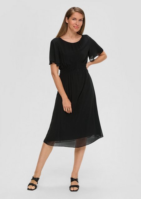 s.Oliver BLACK LABEL Minikleid Chiffon-Kleid mit elastischem Bund Raffung günstig online kaufen