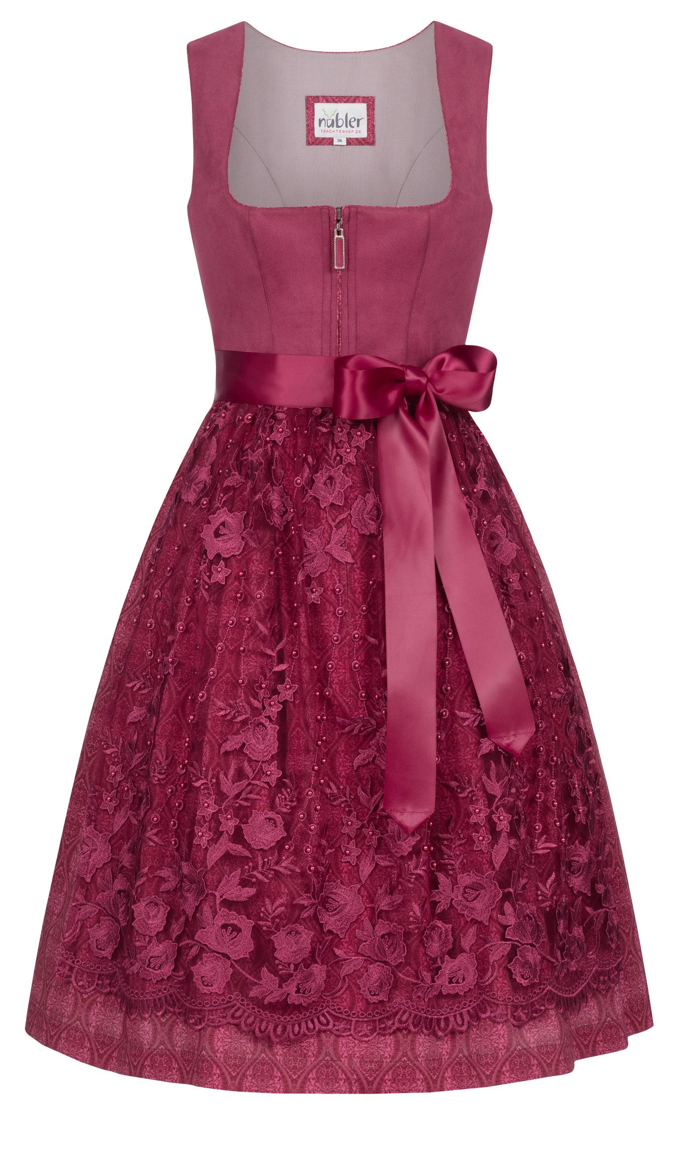 Trachtenkleid Midi Dirndl Gundi in Beere von Nübler