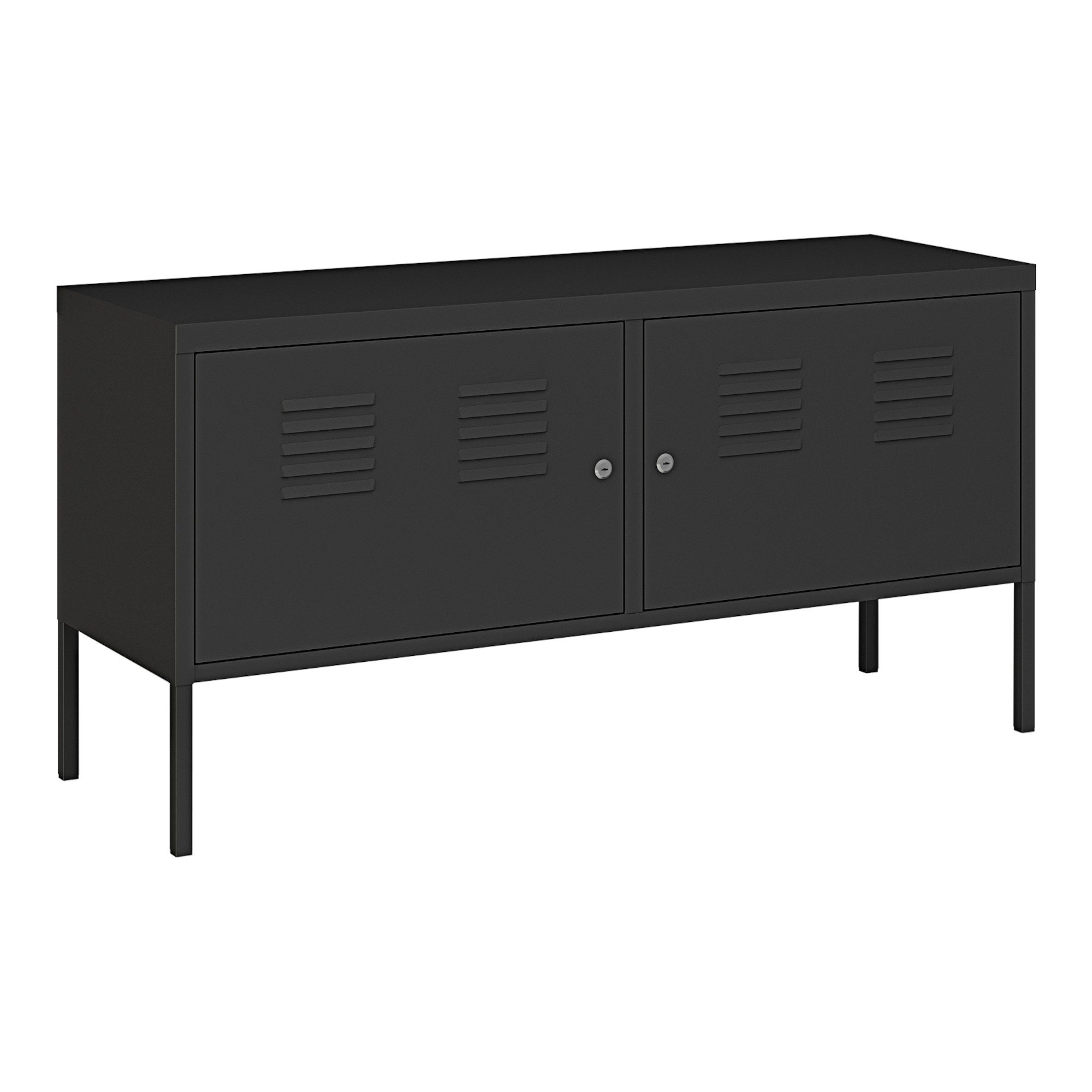 en.casa Sideboard, Sideboard 'Pyhtää' 118x40x60cm Stahl Schwarz günstig online kaufen