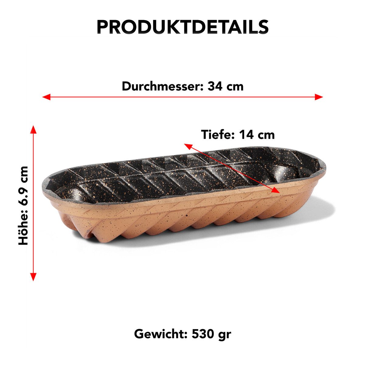 SERENK Backform Serenk Fun Cooking Brotbackform – 34×14 cm, ideal für Kastenbrot & Kuc, (1-tlg)