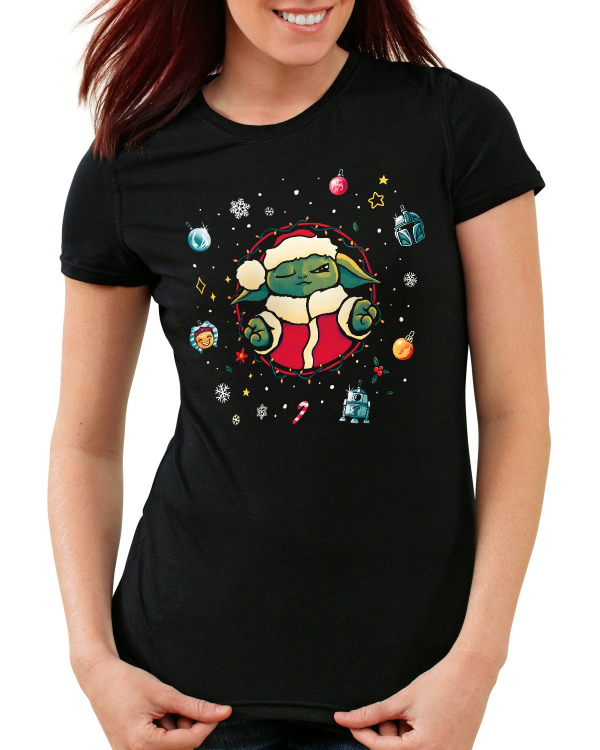 style3 T-Shirt Weihnachten yoda fett wars boba mandalorian star xmas ugly sweater
