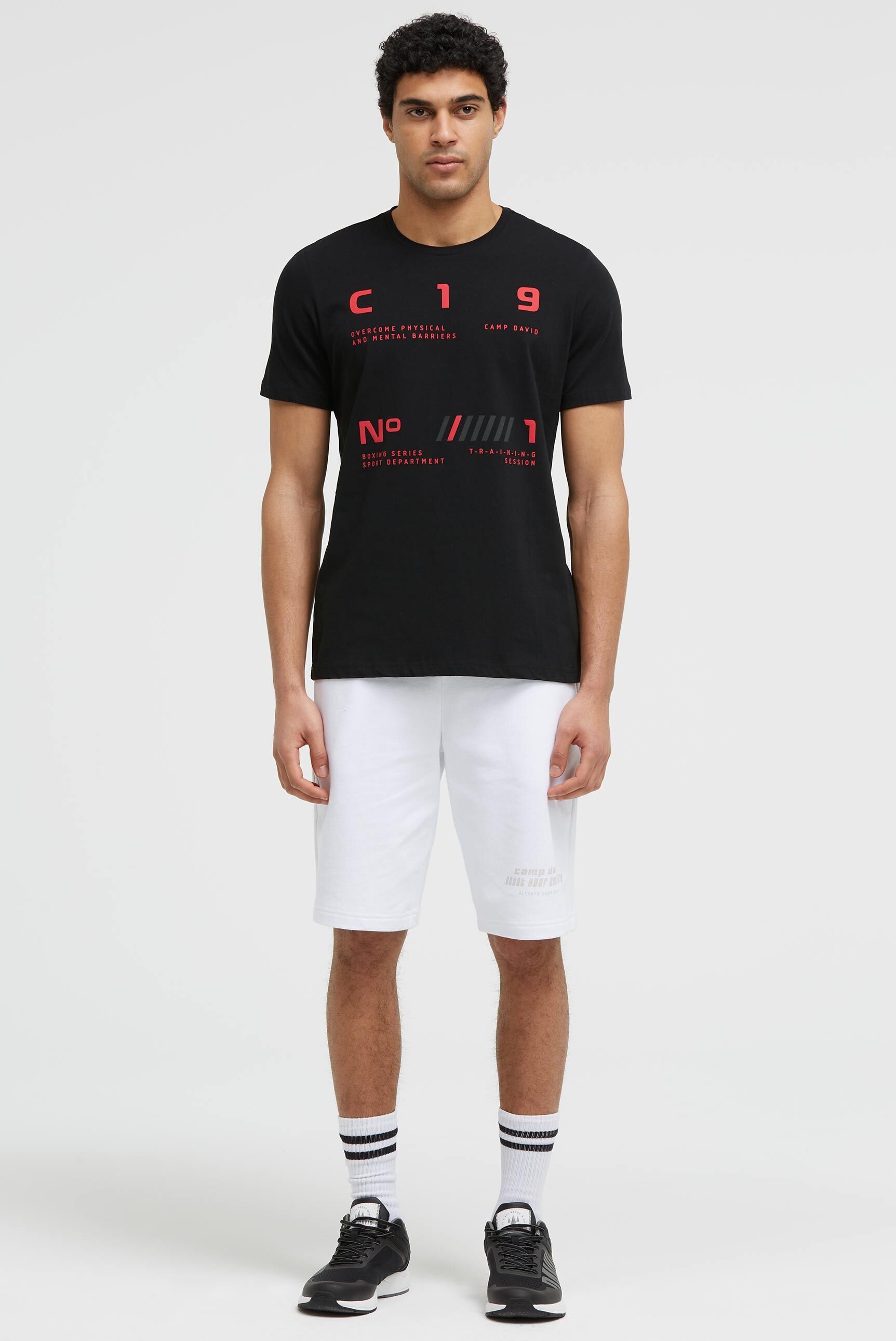 CAMP DAVID Rundhalsshirt mit reflektierenden Details