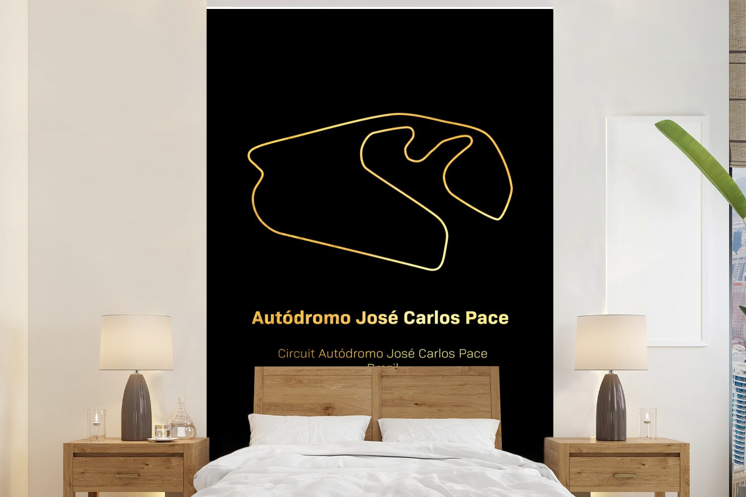 MuchoWow Fototapete Brasilien - Rennstrecke - Formel 1, Matt, bedruckt, (3 St), Montagefertig Vinyl Tapete für Wohnzimmer, Wandtapete