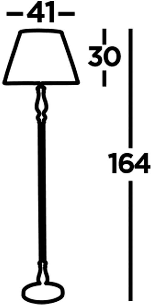 Searchlight Stehlampe Flemish Floor Lamp- Antique Brass Pleated Shade, Leuchtmittel wechselbar – Bild 4 von 4