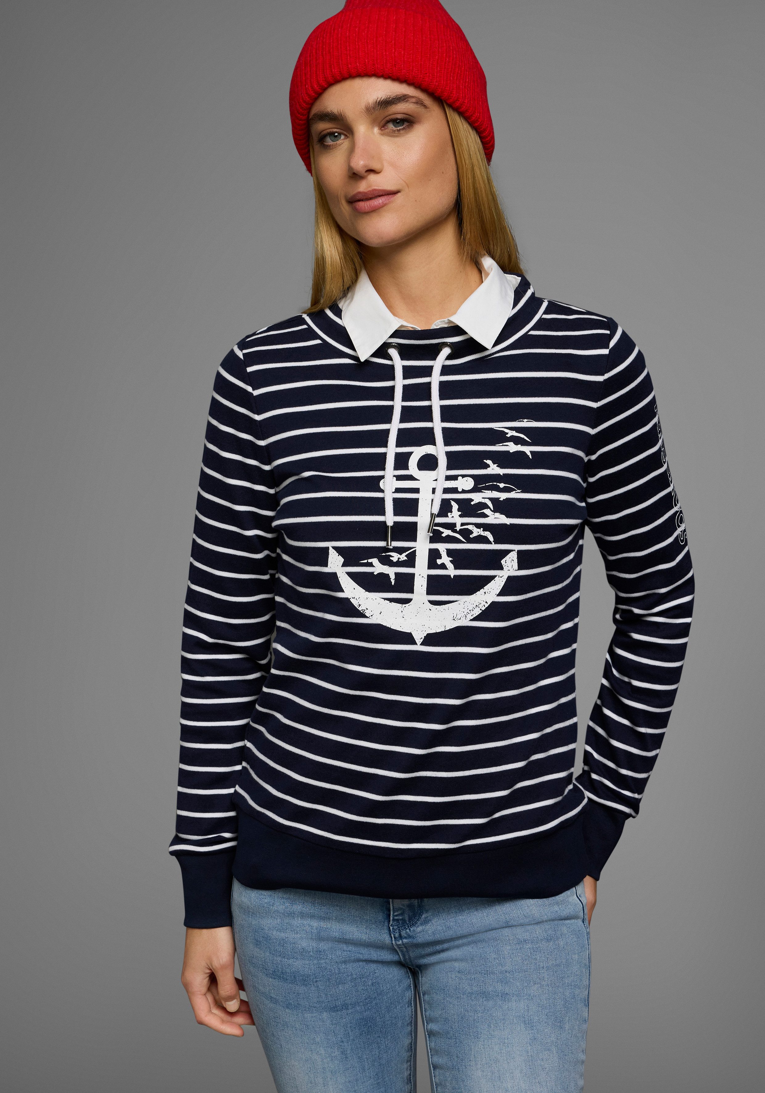 KangaROOS Sweatshirt Langarm mit Daumenlöchern, figurbetont, Stehkragen mit günstig online kaufen