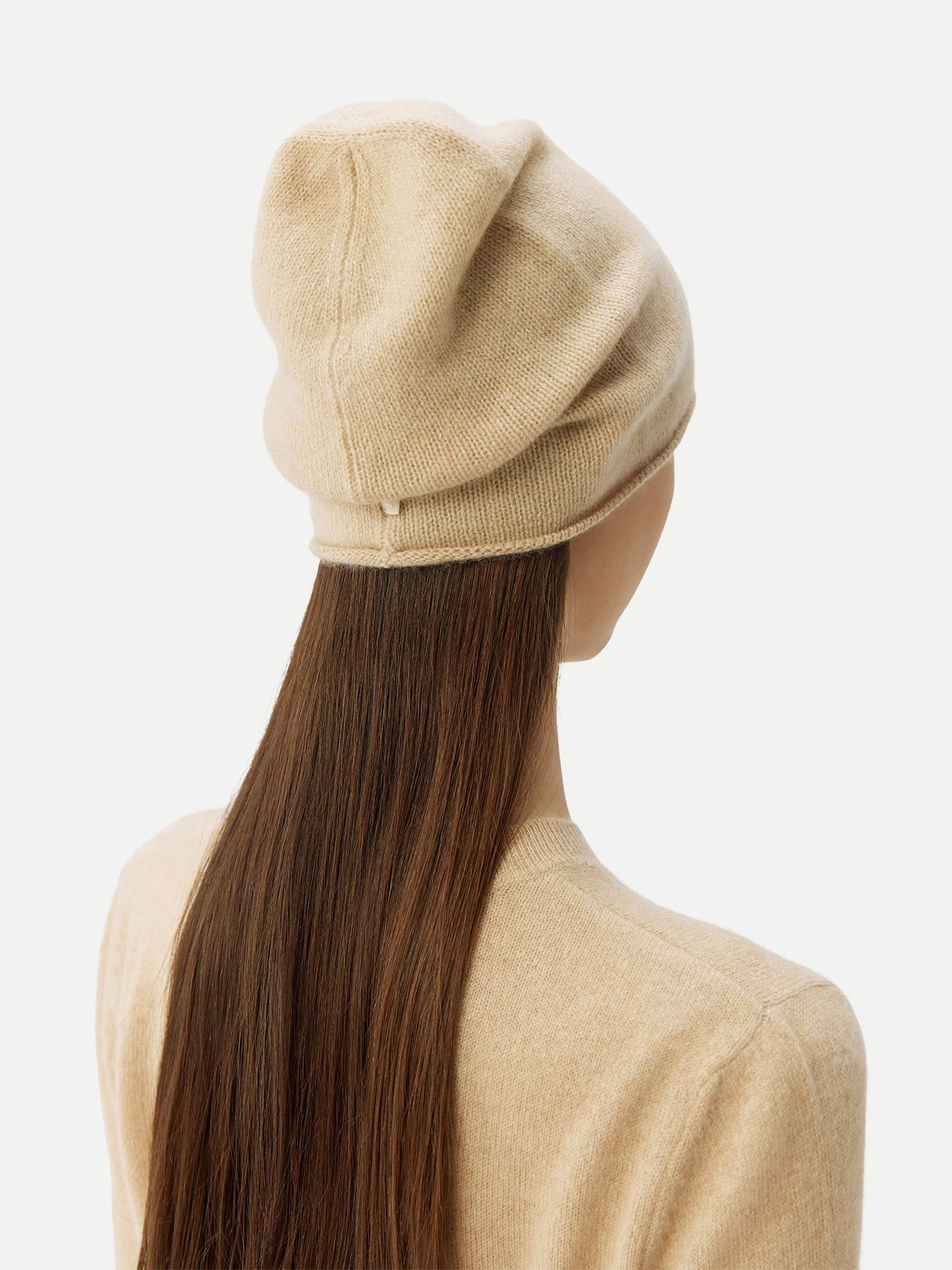 GOBI Cashmere Rundhalspullover Naturfarbe 99€ Kaschmir-Set aus Pullover und Mütze