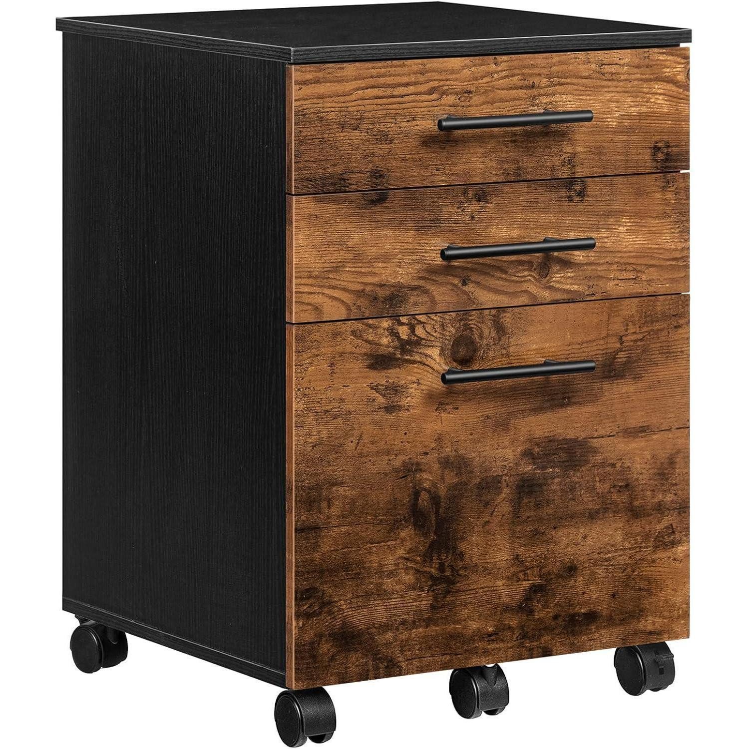 LuxusKollektion Rollcontainer Rollcontainer mit 3 Schubladen, Aktenschrank auf Rollen, Büroschrank