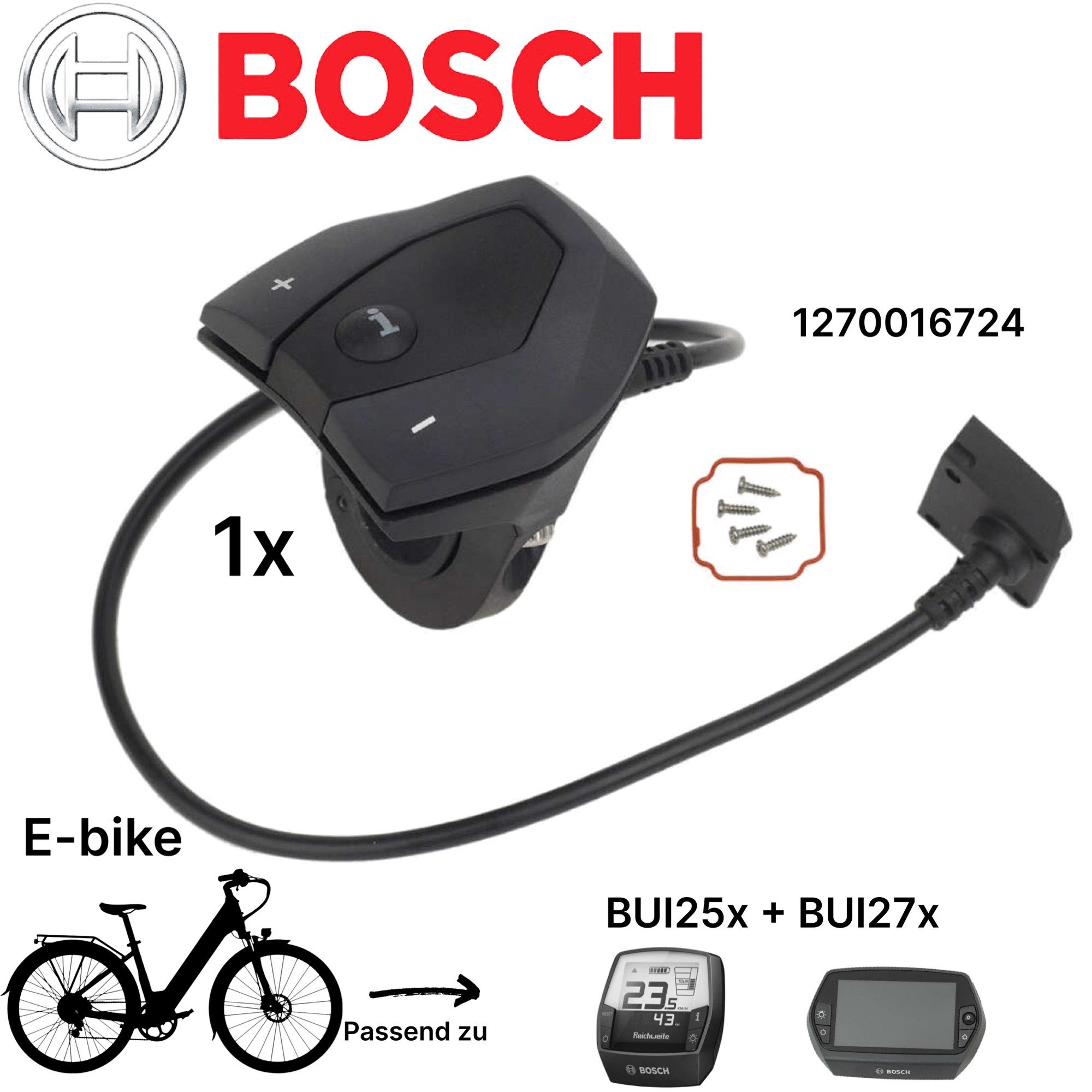 BOSCH Fahrradkurbel Bosch Intuvia & Nyon Ebike Bedienheinheit Taster Displayhalter